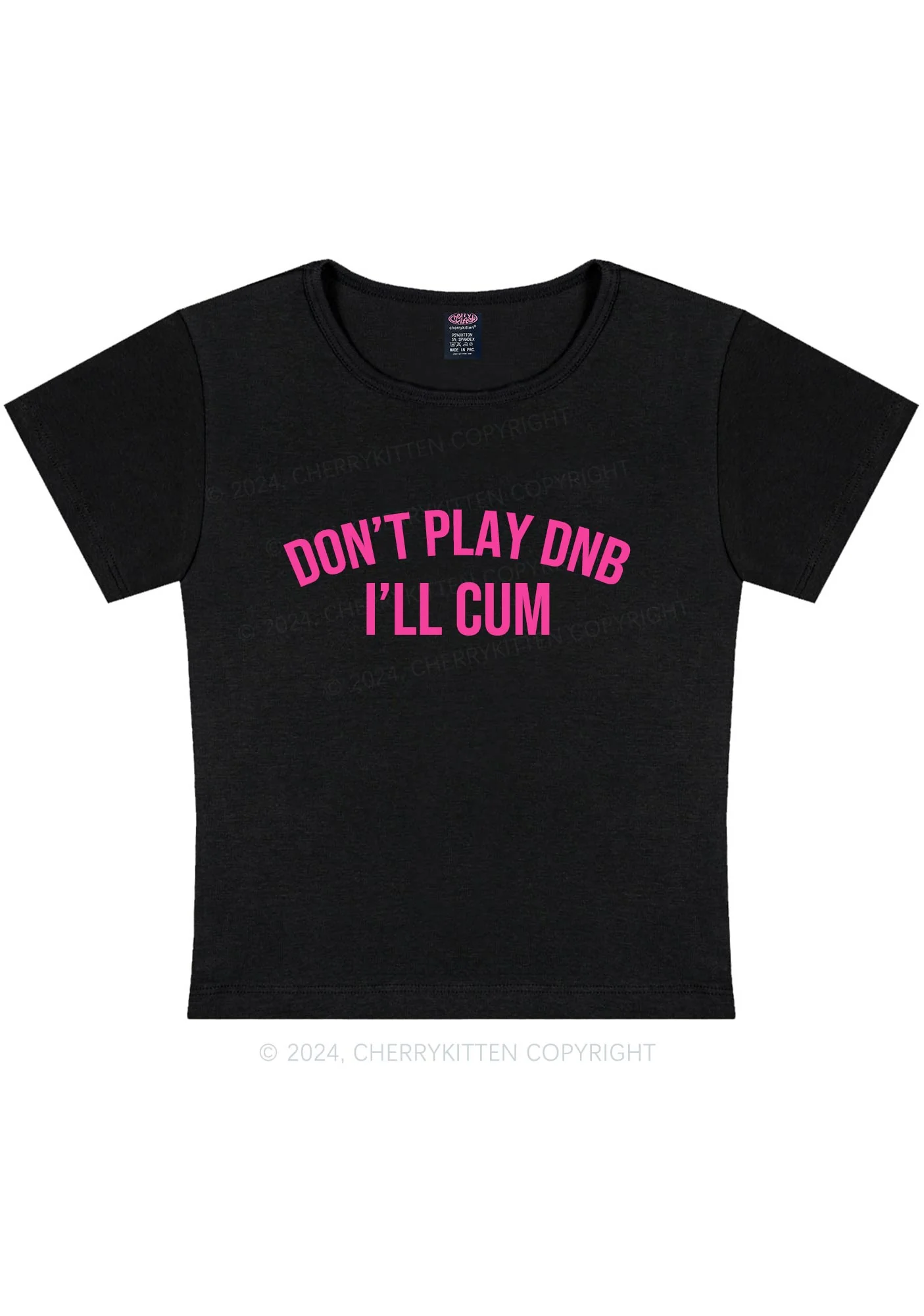 Curvy Don't Play DNB Y2K Baby Tee Cherrykitten - Image 3