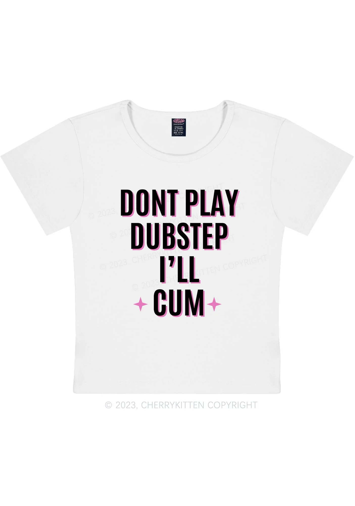 Curvy Dont Play Dubstep Y2K Baby Tee Cherrykitten - Image 3