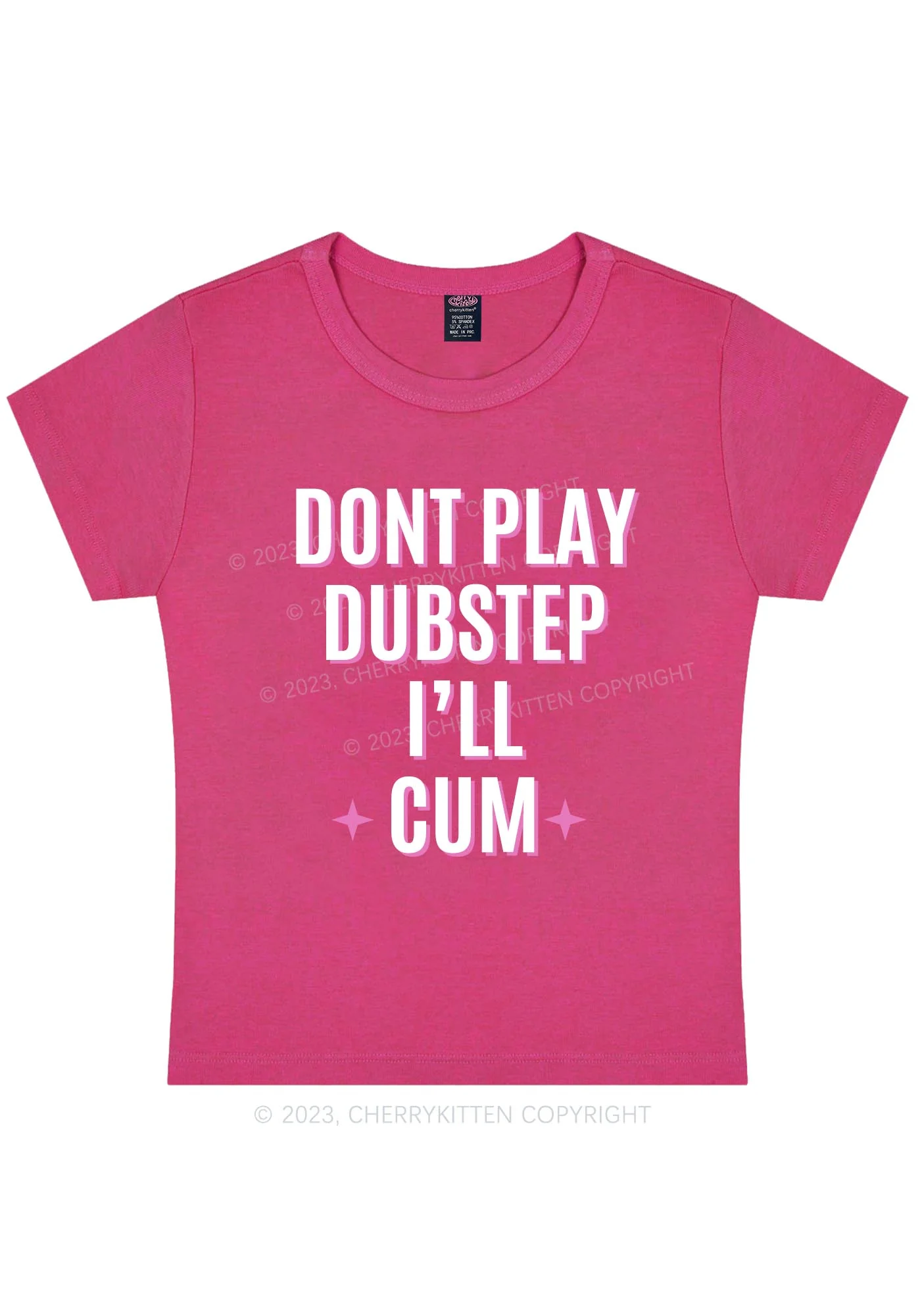 Curvy Dont Play Dubstep Y2K Baby Tee Cherrykitten - Image 4