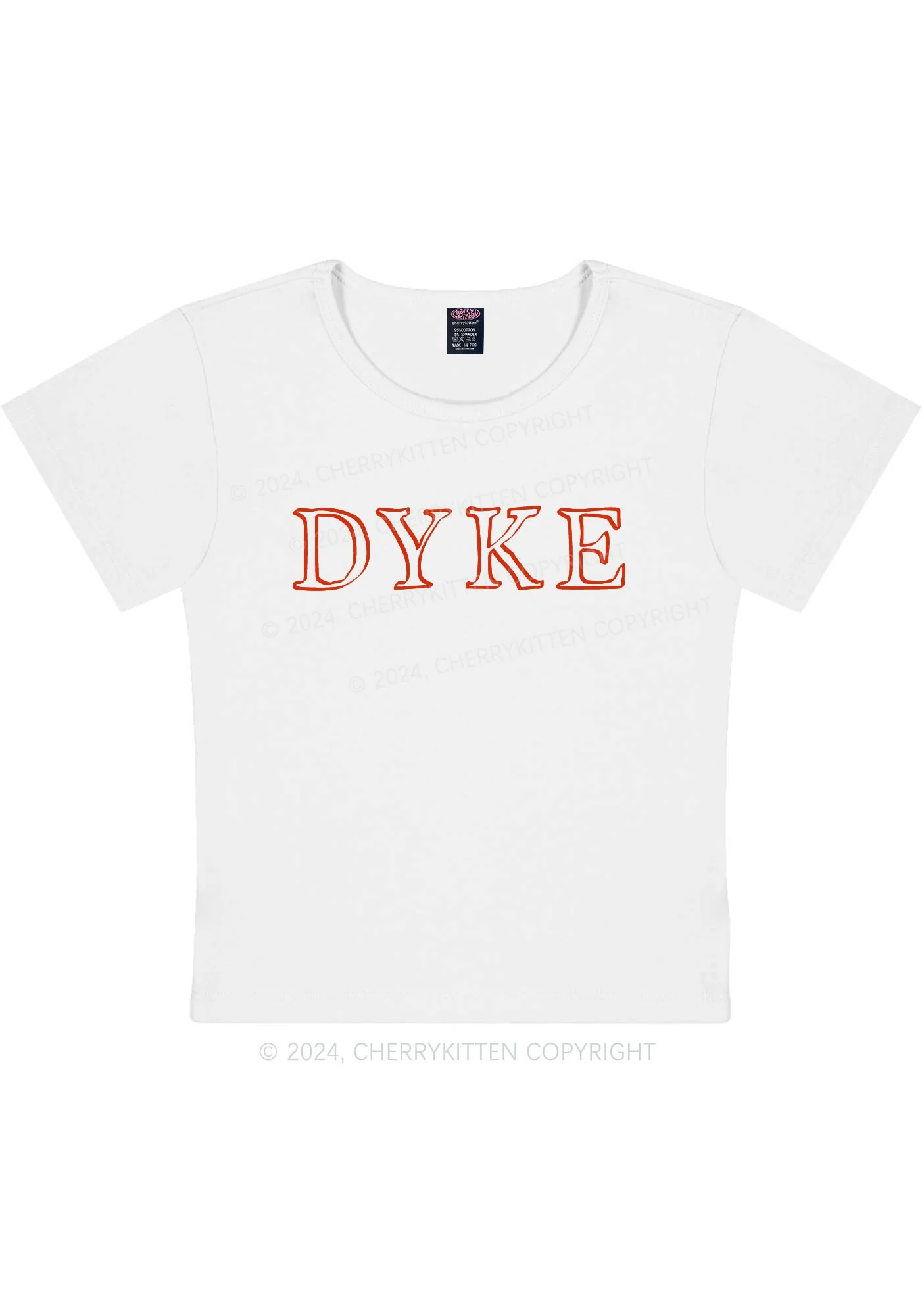Curvy DYKE Y2K Baby Tee Cherrykitten - Image 3