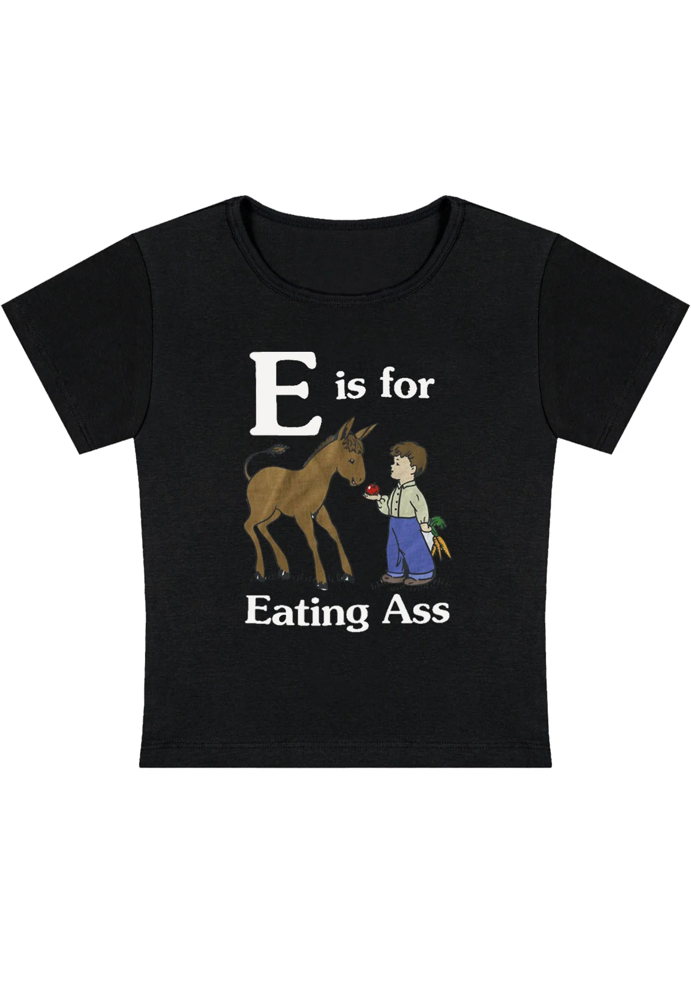 Curvy E Is For Eating Axx Baby Tee - Image 2