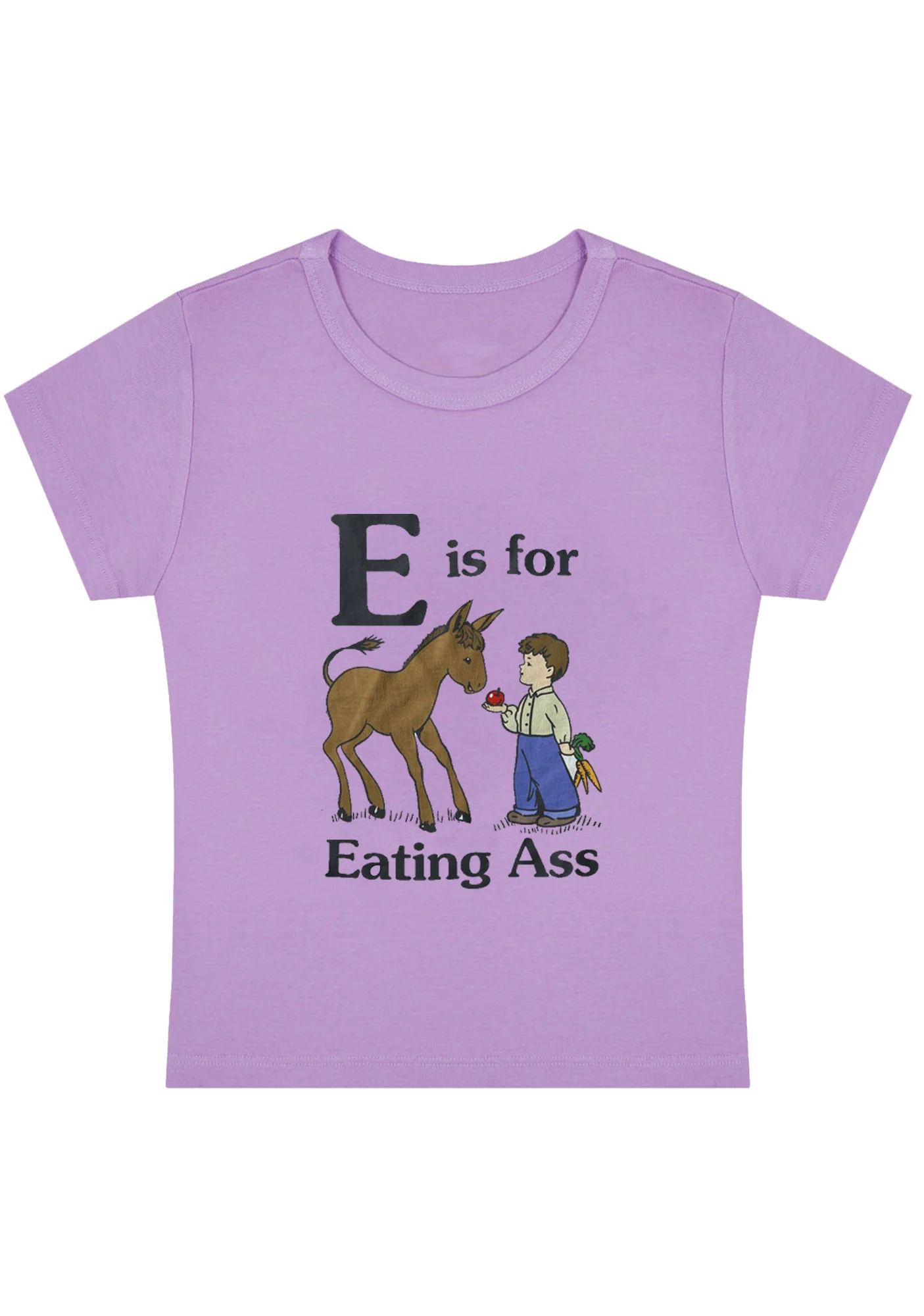 Curvy E Is For Eating Axx Baby Tee - Image 4