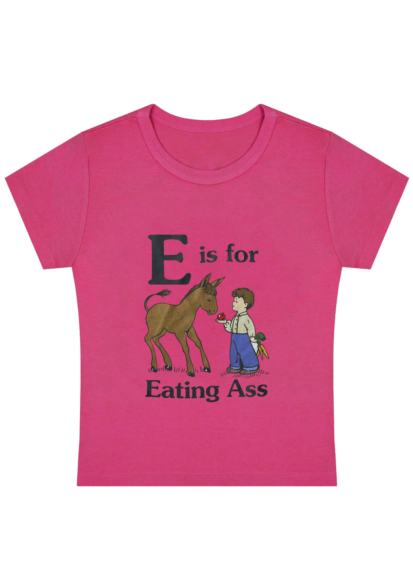 Curvy E Is For Eating Axx Baby Tee - Image 5