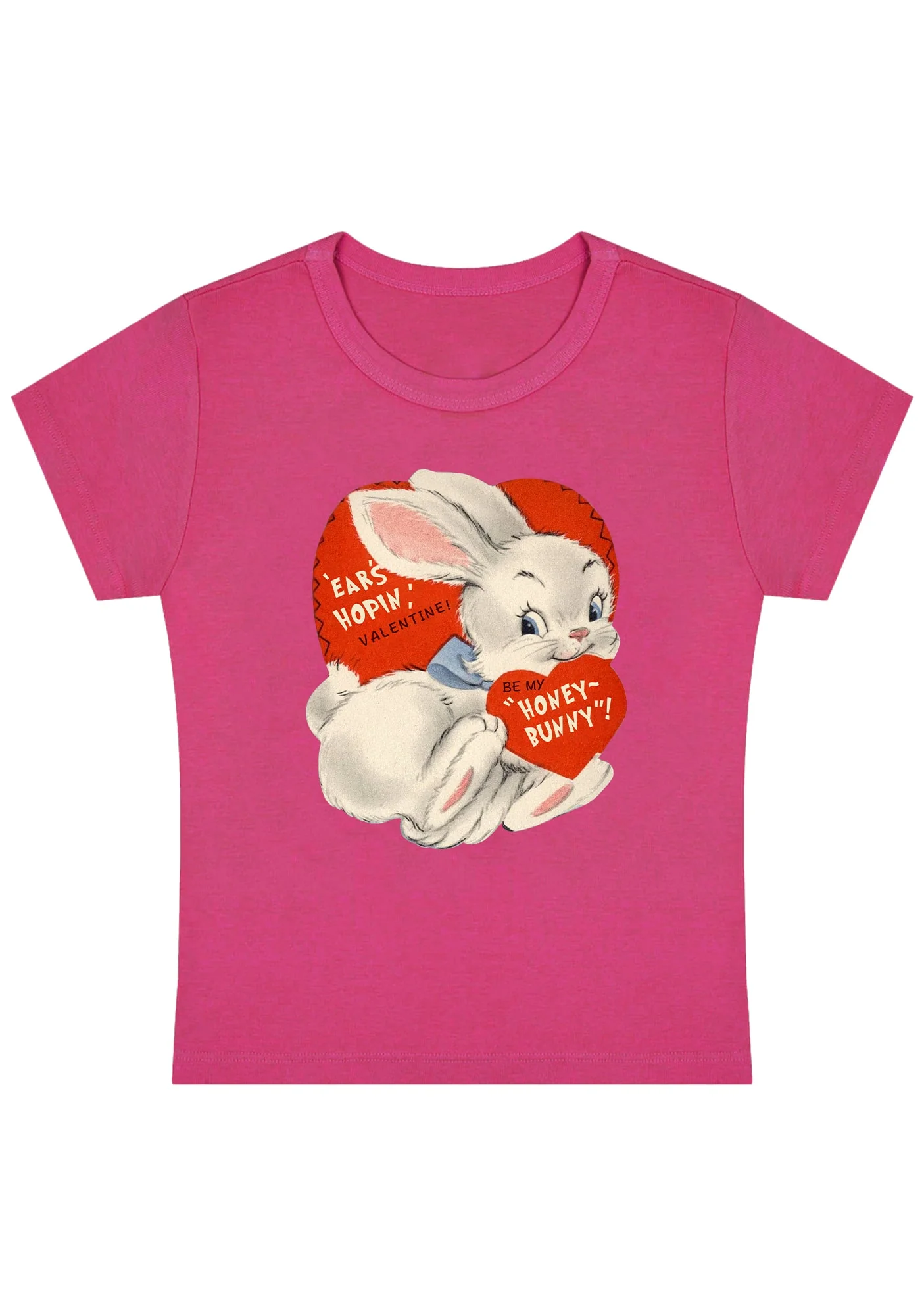 Curvy Ears Hopin Valentine Be My Honey Bunny Baby Tee - Image 5