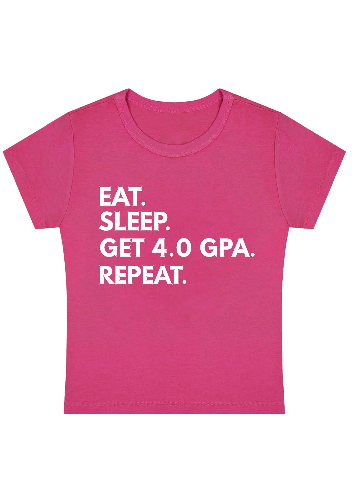 Curvy Eat Sleep Get 4.0 GPA Repeat Baby Tee - Image 4
