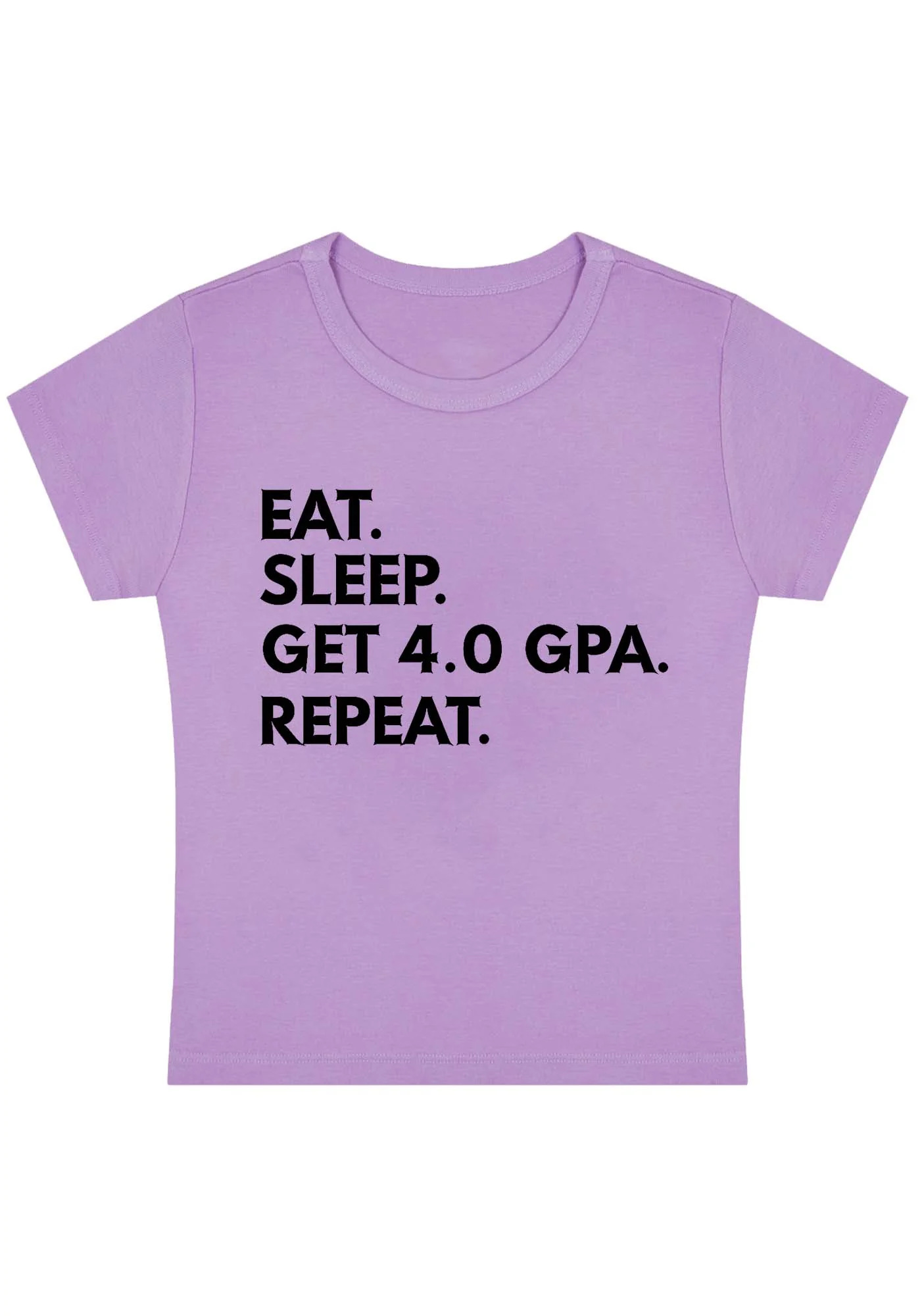 Curvy Eat Sleep Get 4.0 GPA Repeat Baby Tee - Image 5