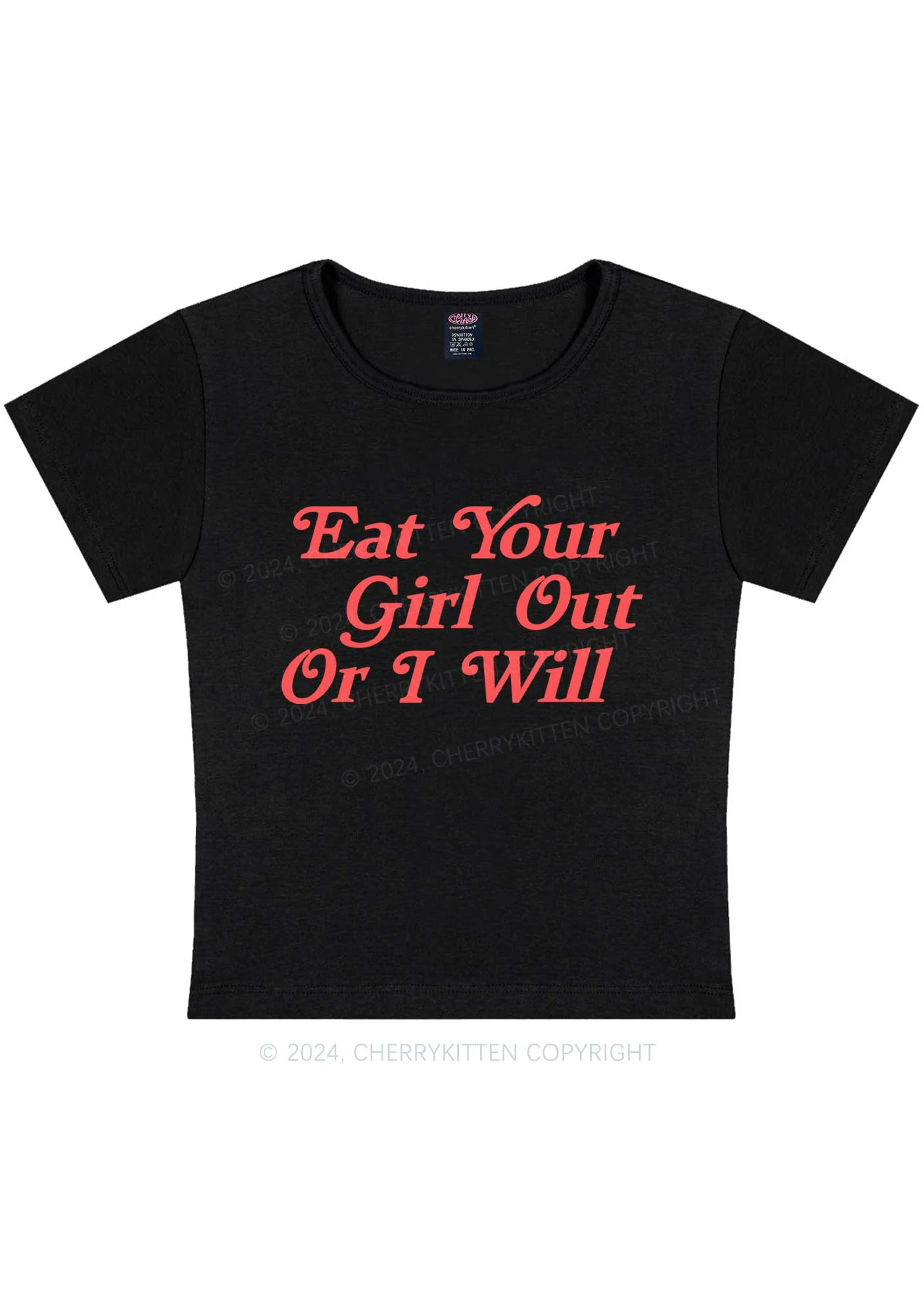 Curvy Eat Your Girl Out Y2K Baby Tee Cherrykitten - Image 3