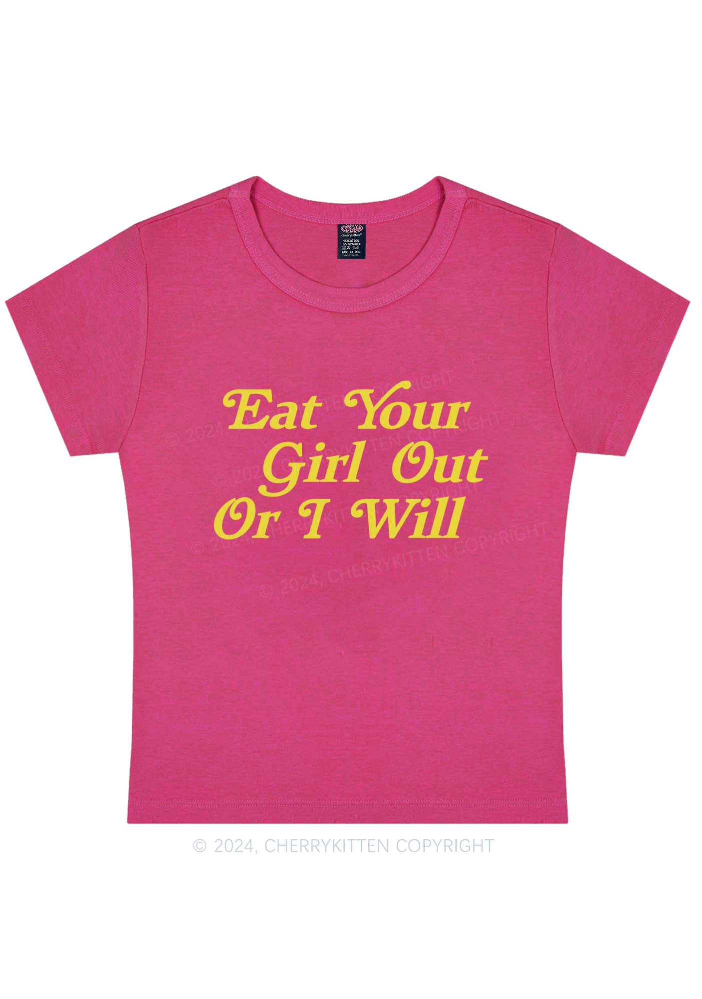 Curvy Eat Your Girl Out Y2K Baby Tee Cherrykitten - Image 5