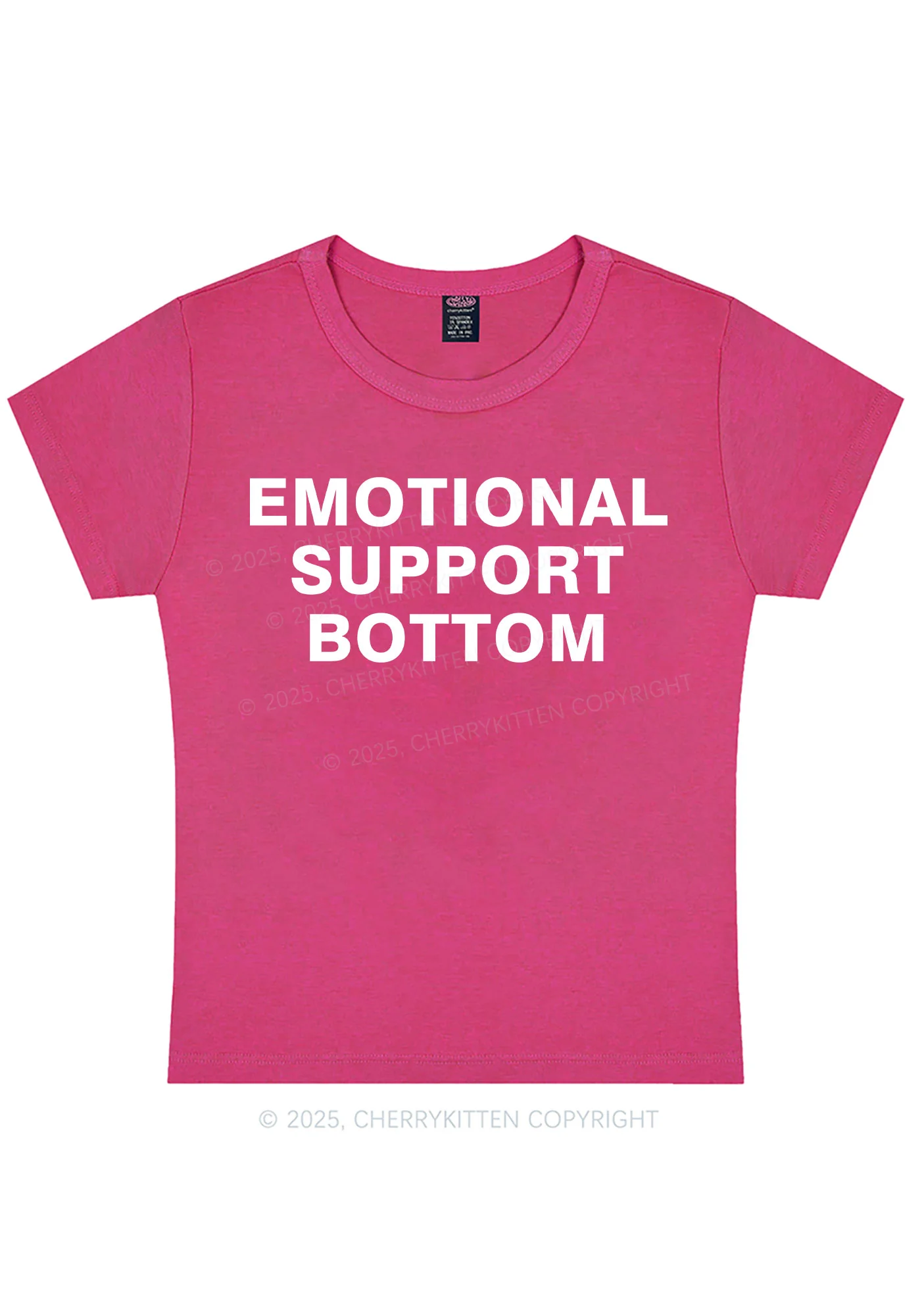 Curvy Emotional Support Bottom Pride Y2K Baby Tee Cherrykitten - Image 2