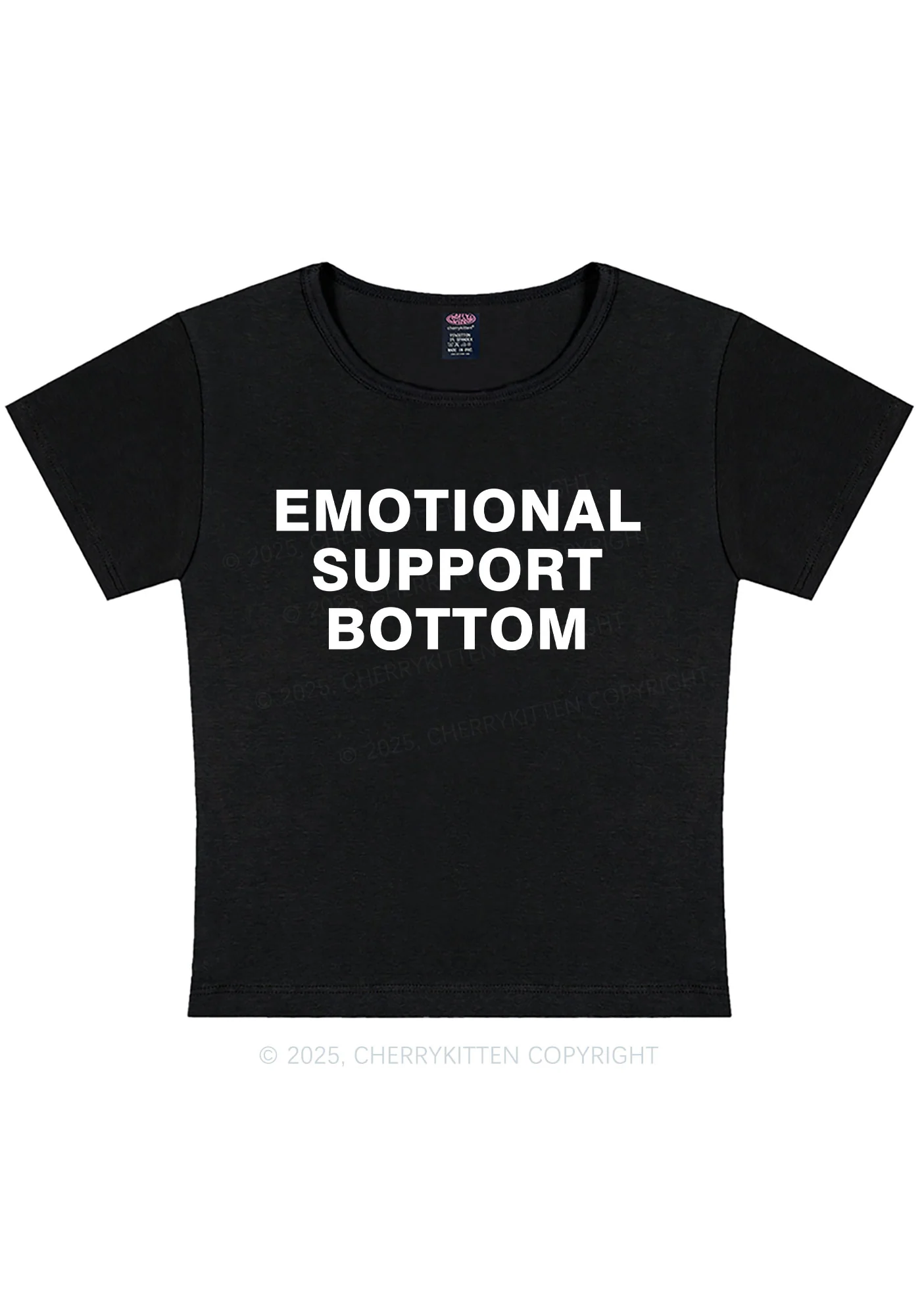 Curvy Emotional Support Bottom Pride Y2K Baby Tee Cherrykitten - Image 3