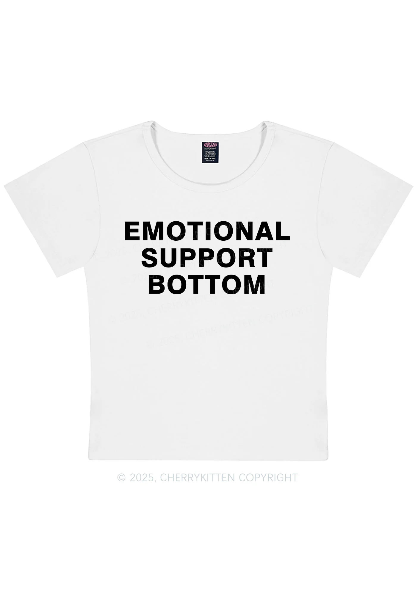 Curvy Emotional Support Bottom Pride Y2K Baby Tee Cherrykitten - Image 4