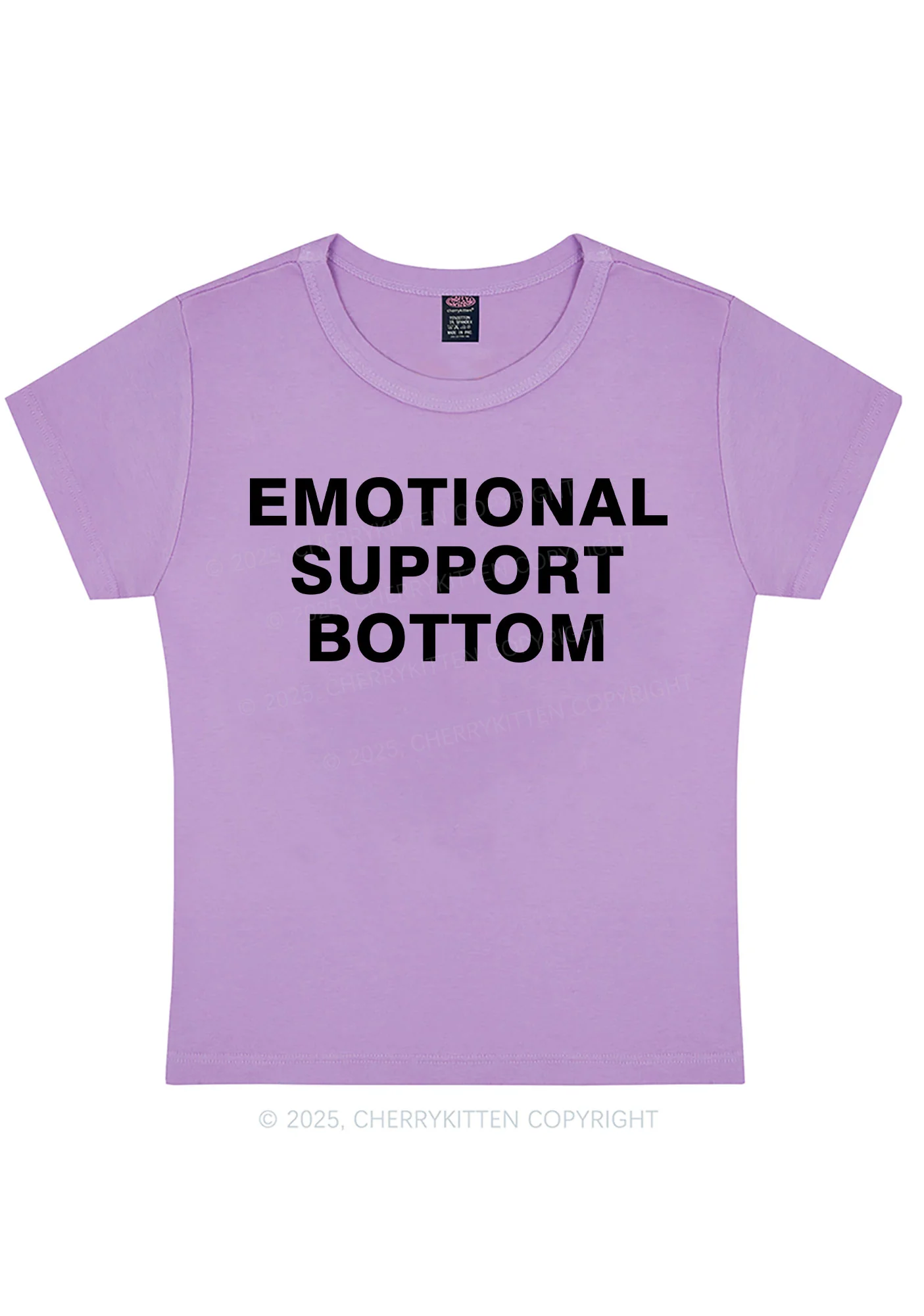 Curvy Emotional Support Bottom Pride Y2K Baby Tee Cherrykitten - Image 5