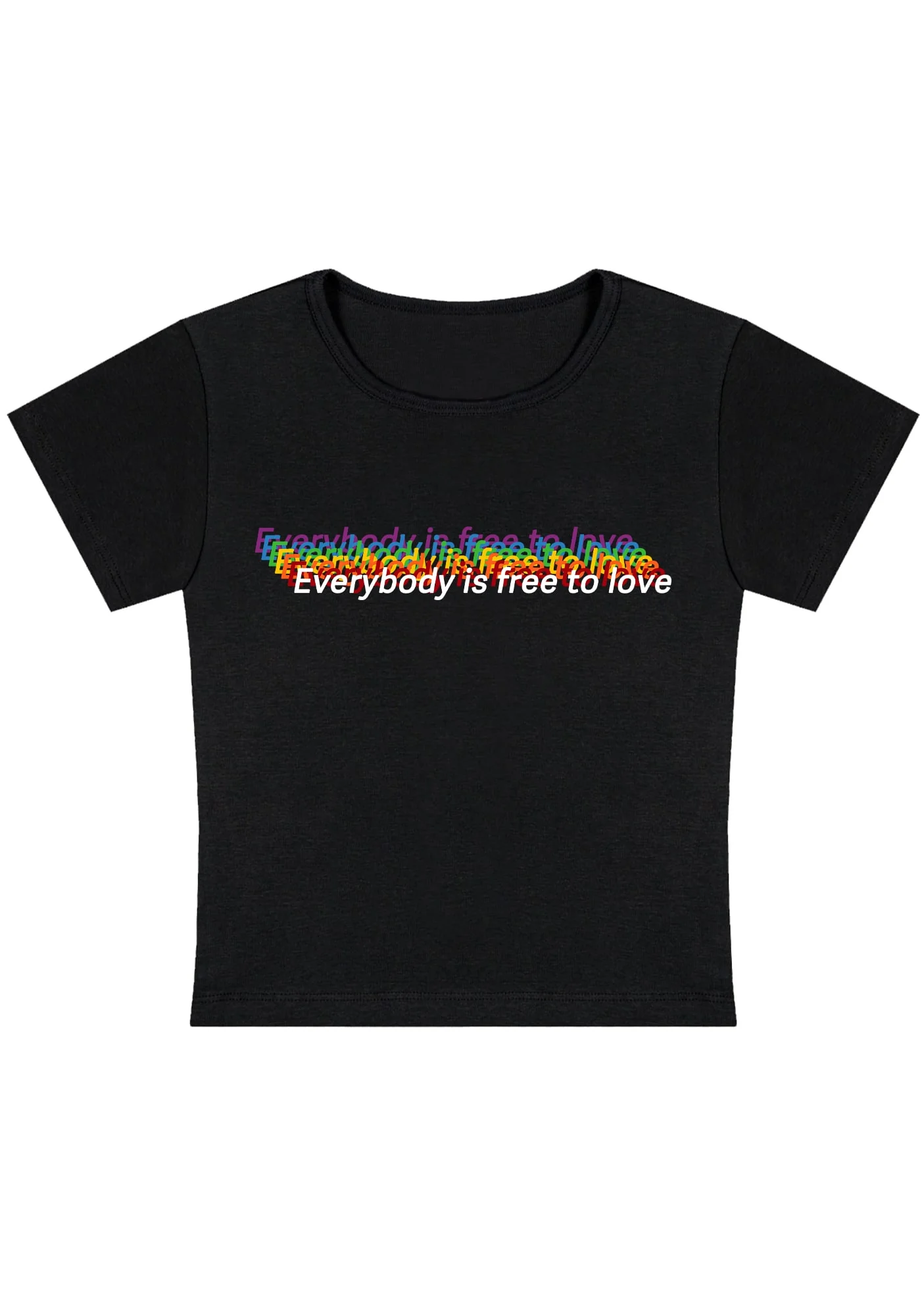 Curvy Everybody Is Free To Love Baby Tee - Image 2