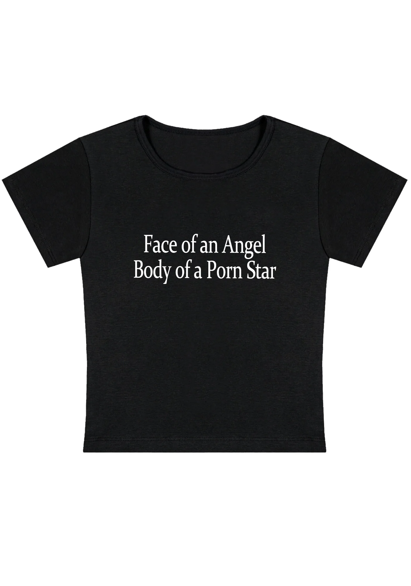 Curvy Face Of An Angel Body Of A Pxrn Star Baby Tee - Image 2