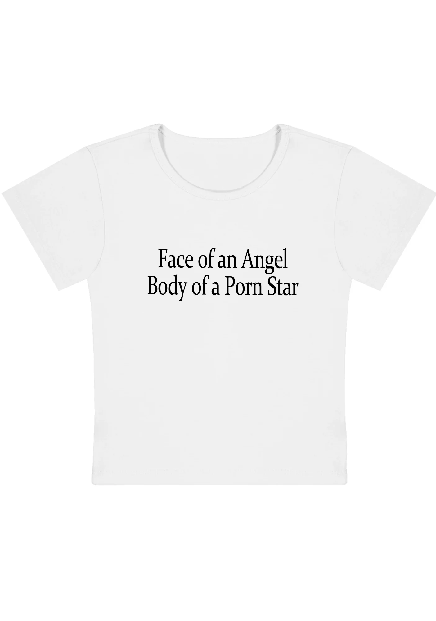 Curvy Face Of An Angel Body Of A Pxrn Star Baby Tee - Image 3