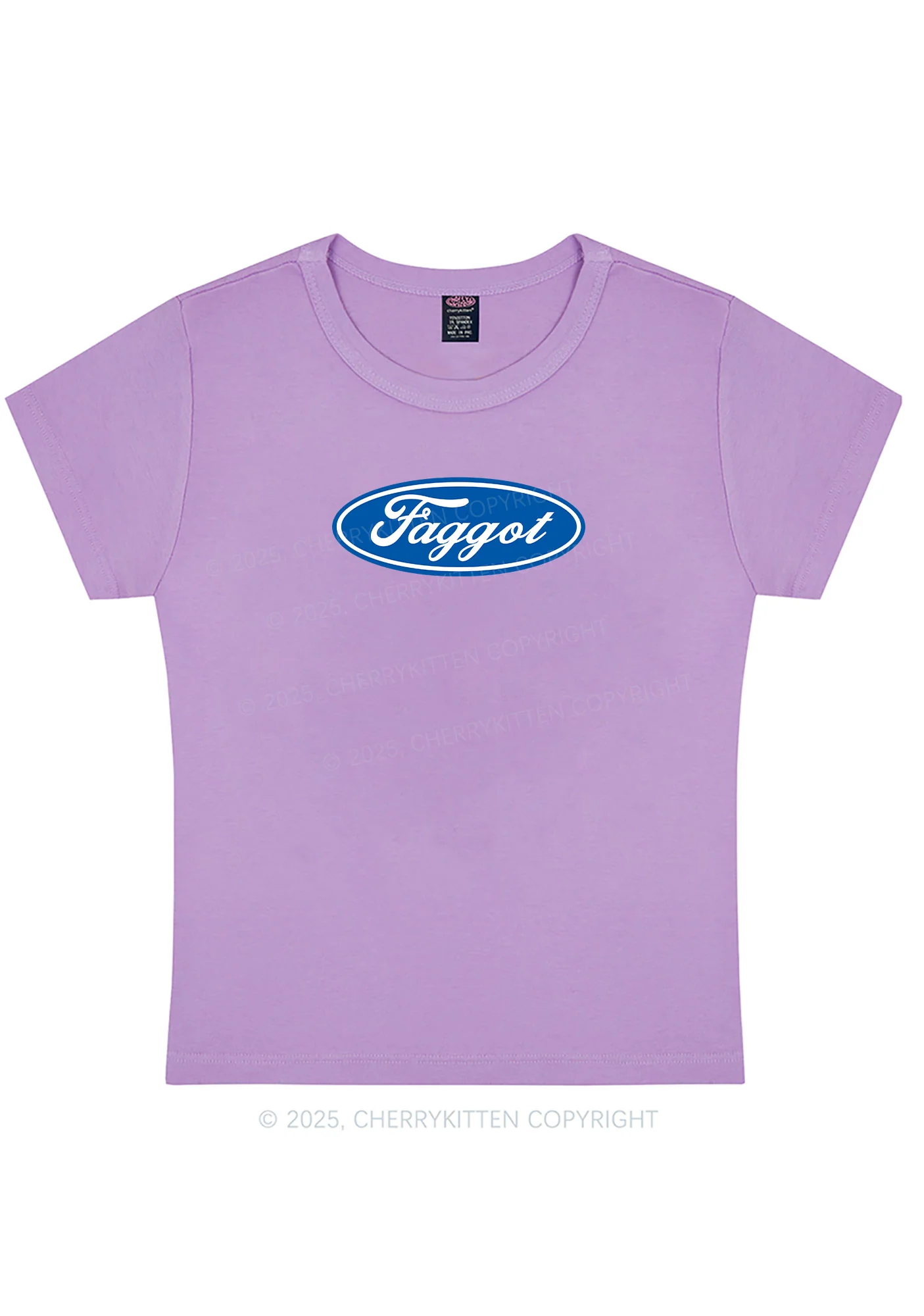 Curvy Faggot Pride Y2K Baby Tee Cherrykitten - Image 5
