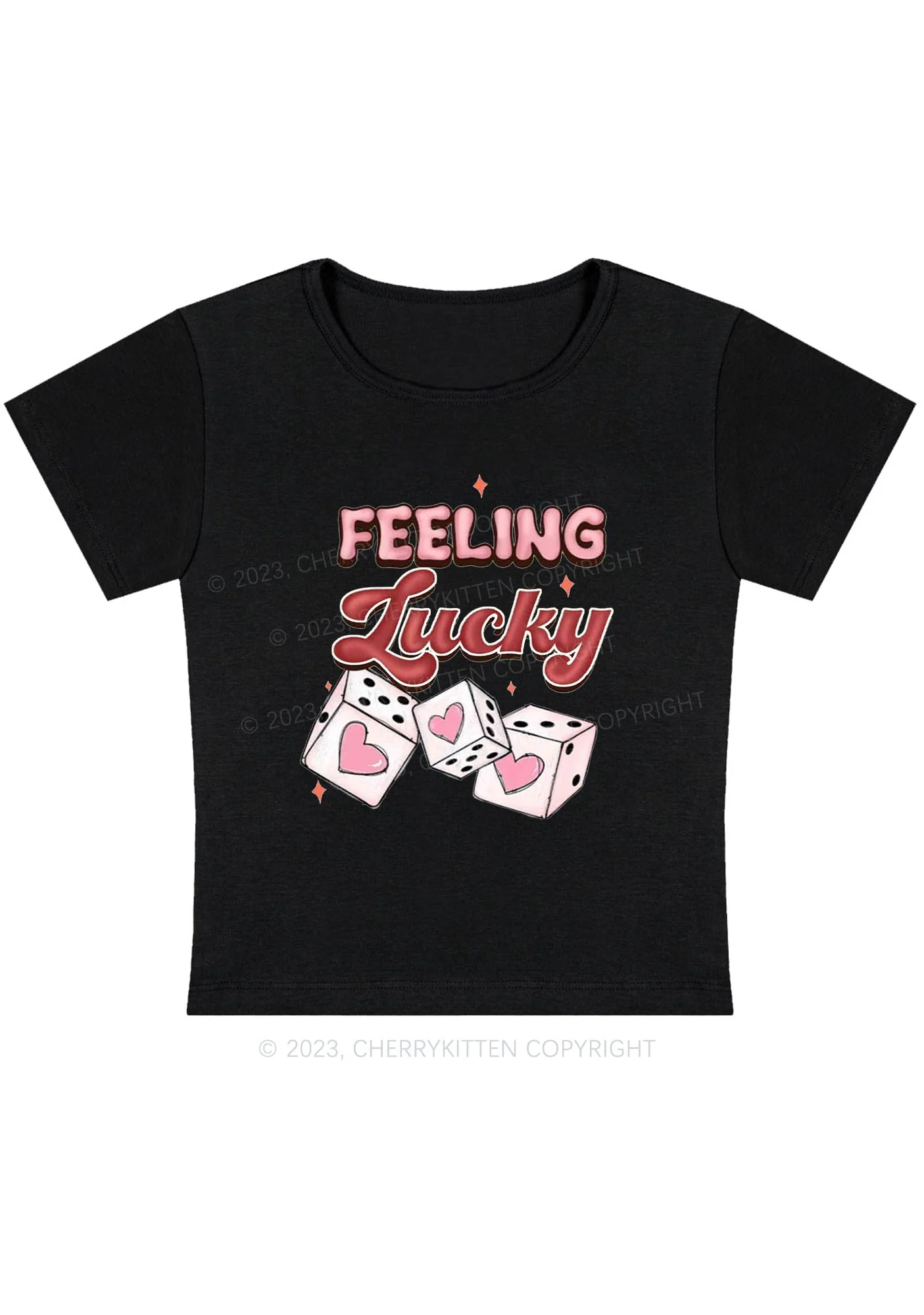 Curvy Feeling Lucky Dices Baby Tee Cherrykitten - Image 2