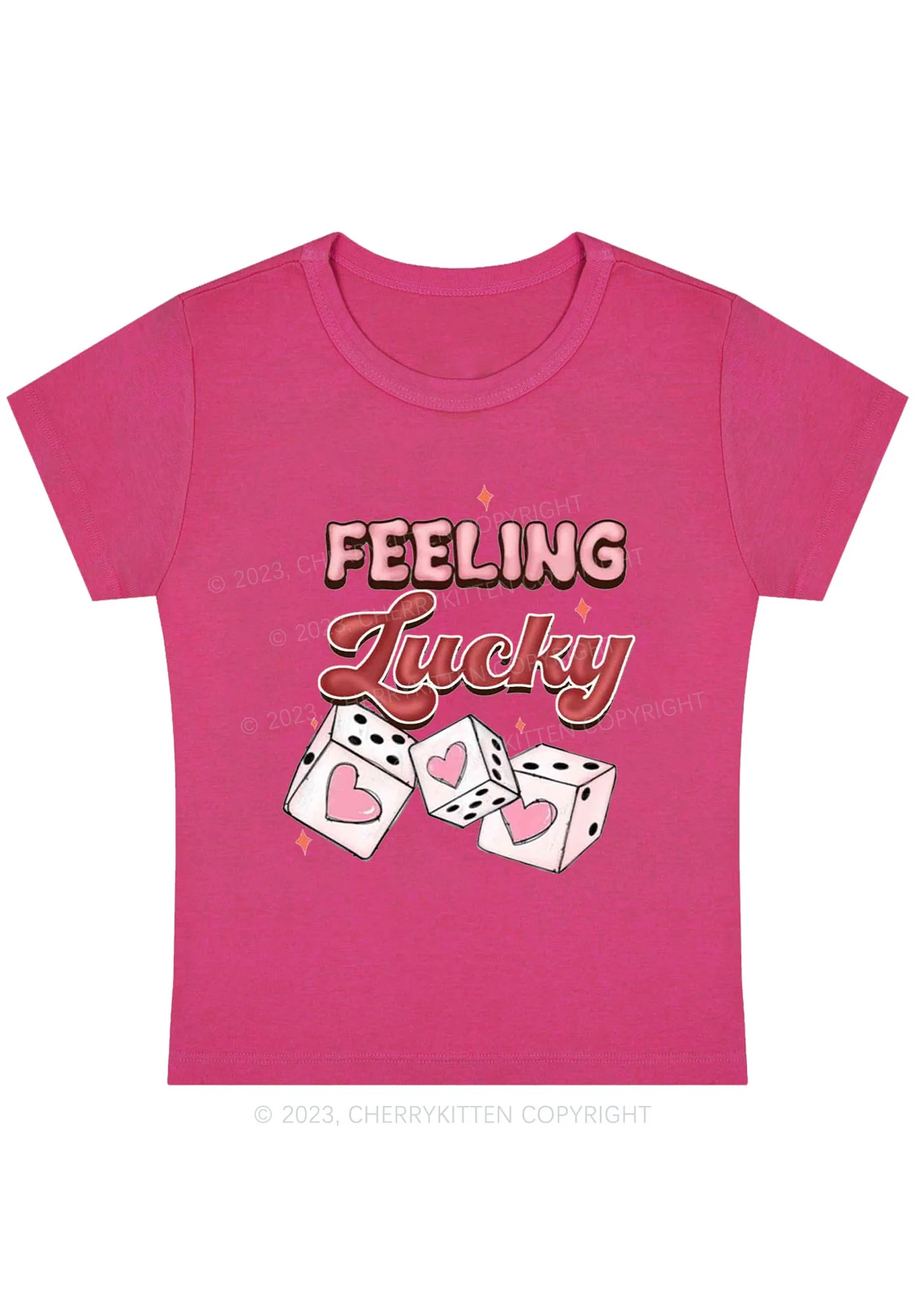 Curvy Feeling Lucky Dices Baby Tee Cherrykitten - Image 5