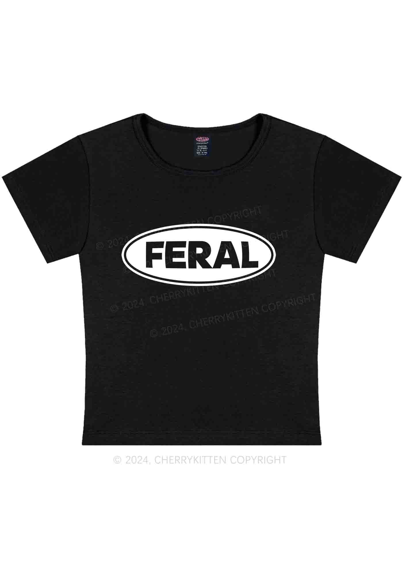 Curvy Feral Y2K Baby Tee Cherrykitten - Image 3