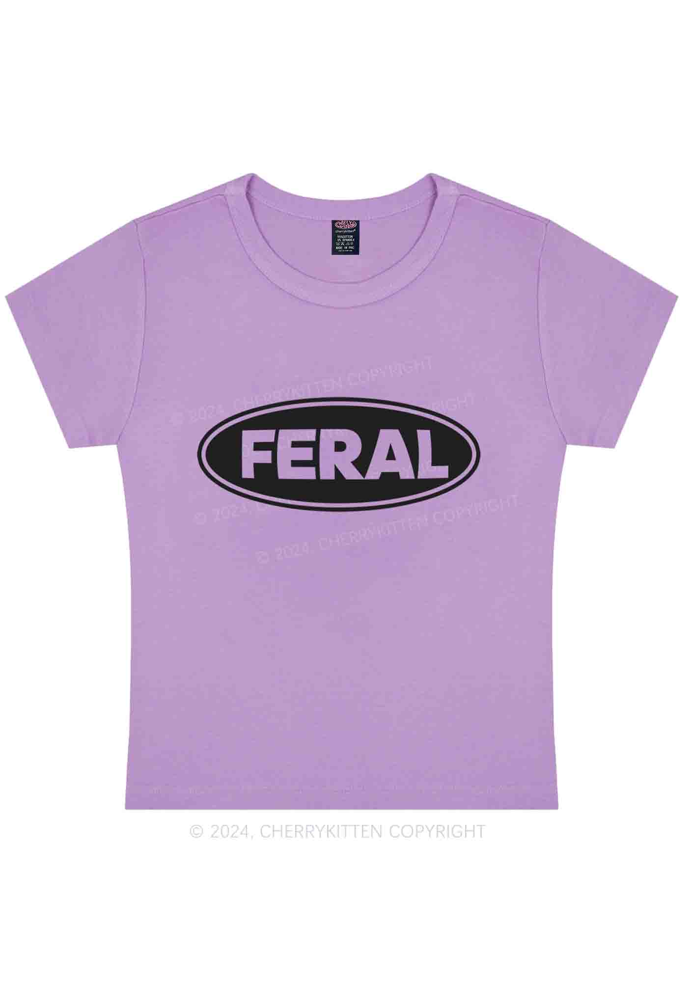 Curvy Feral Y2K Baby Tee Cherrykitten - Image 4