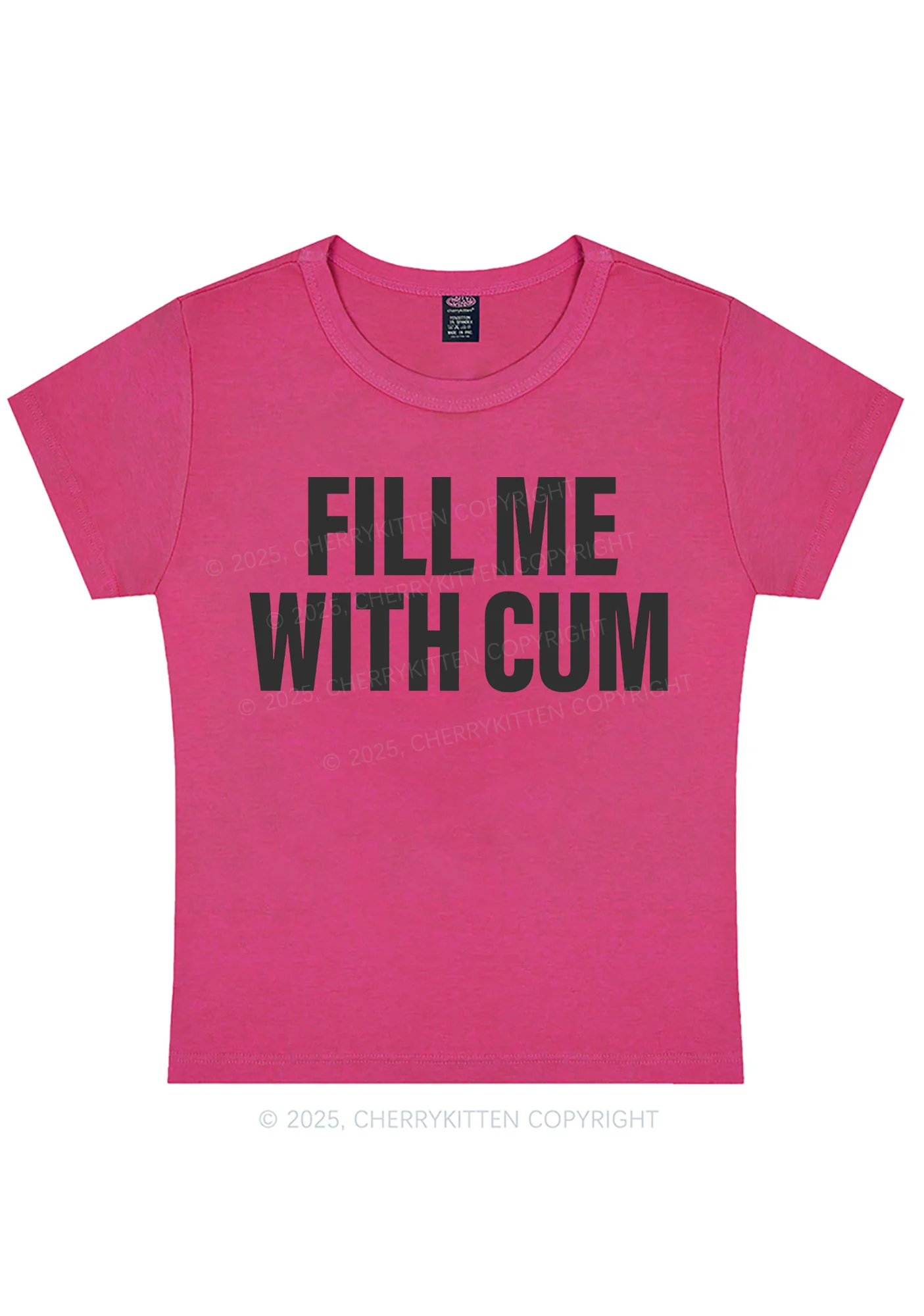 Curvy Fill Me With Cxm Y2K Baby Tee Cherrykitten - Image 2