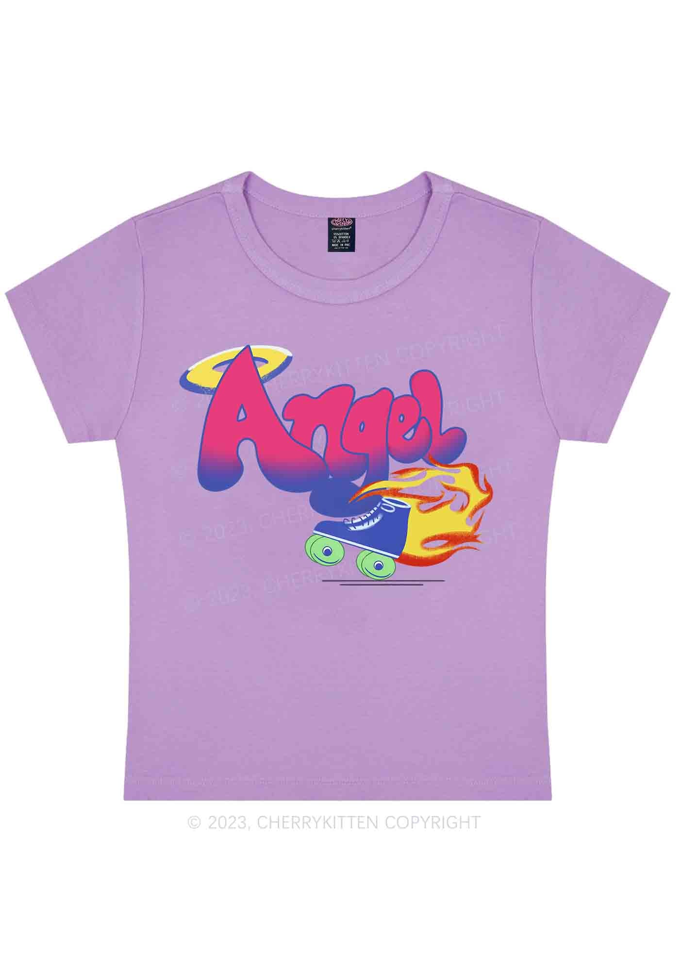 Curvy Fire Angel Y2K Baby Tee Cherrykitten - Image 4