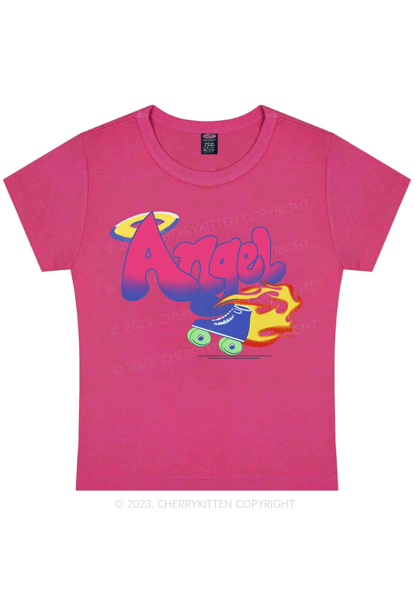 Curvy Fire Angel Y2K Baby Tee Cherrykitten - Image 5