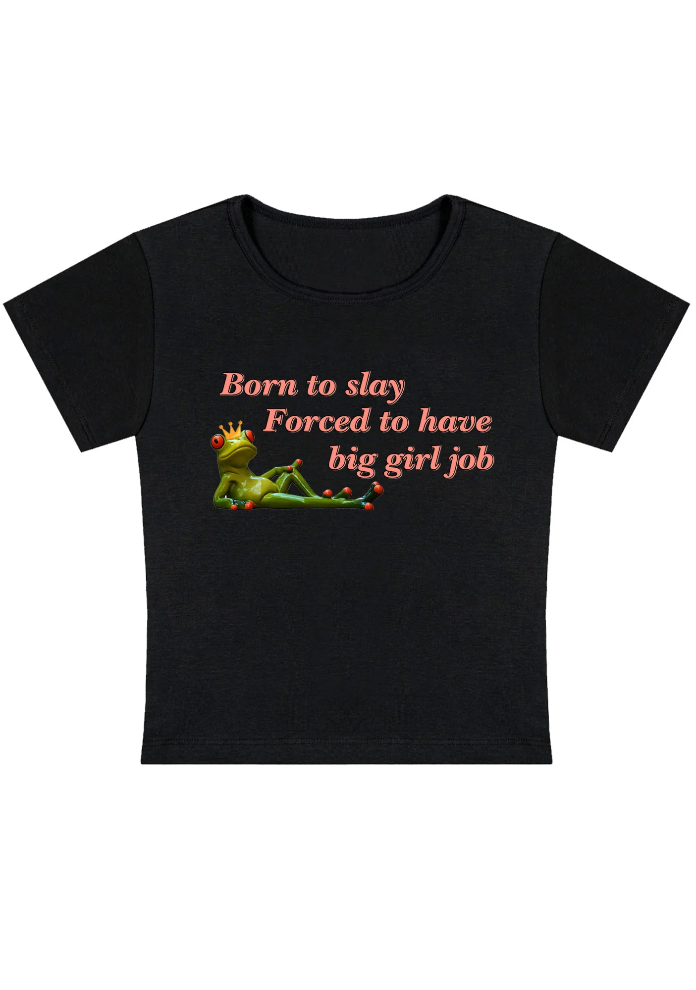 Curvy Forced To Have Big Girl Job Baby Tee - Image 2