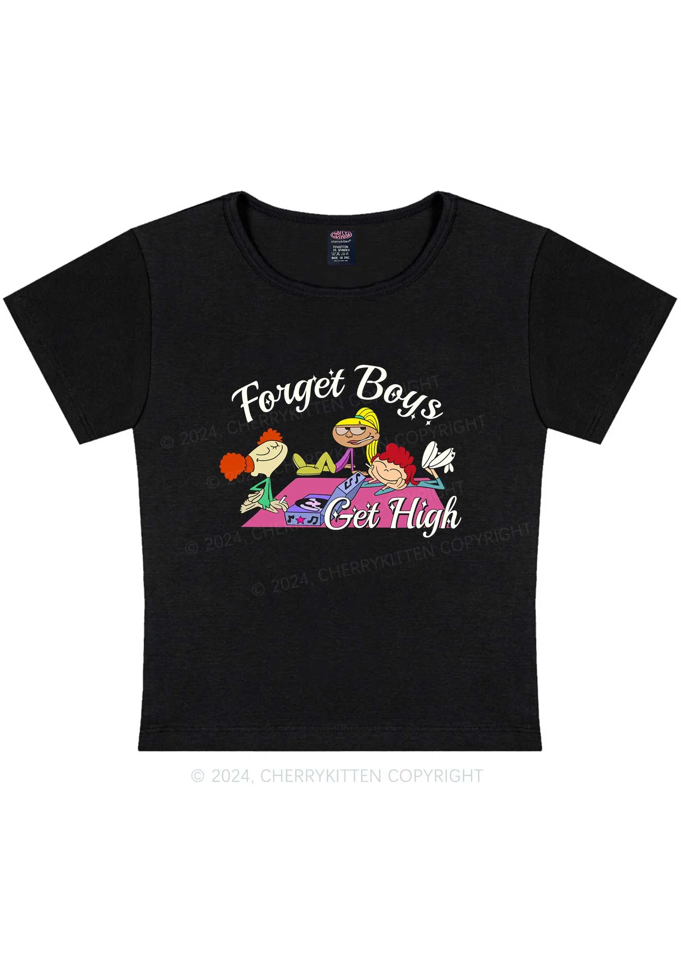 Curvy Forget Boys Y2K Baby Tee Cherrykitten - Image 2
