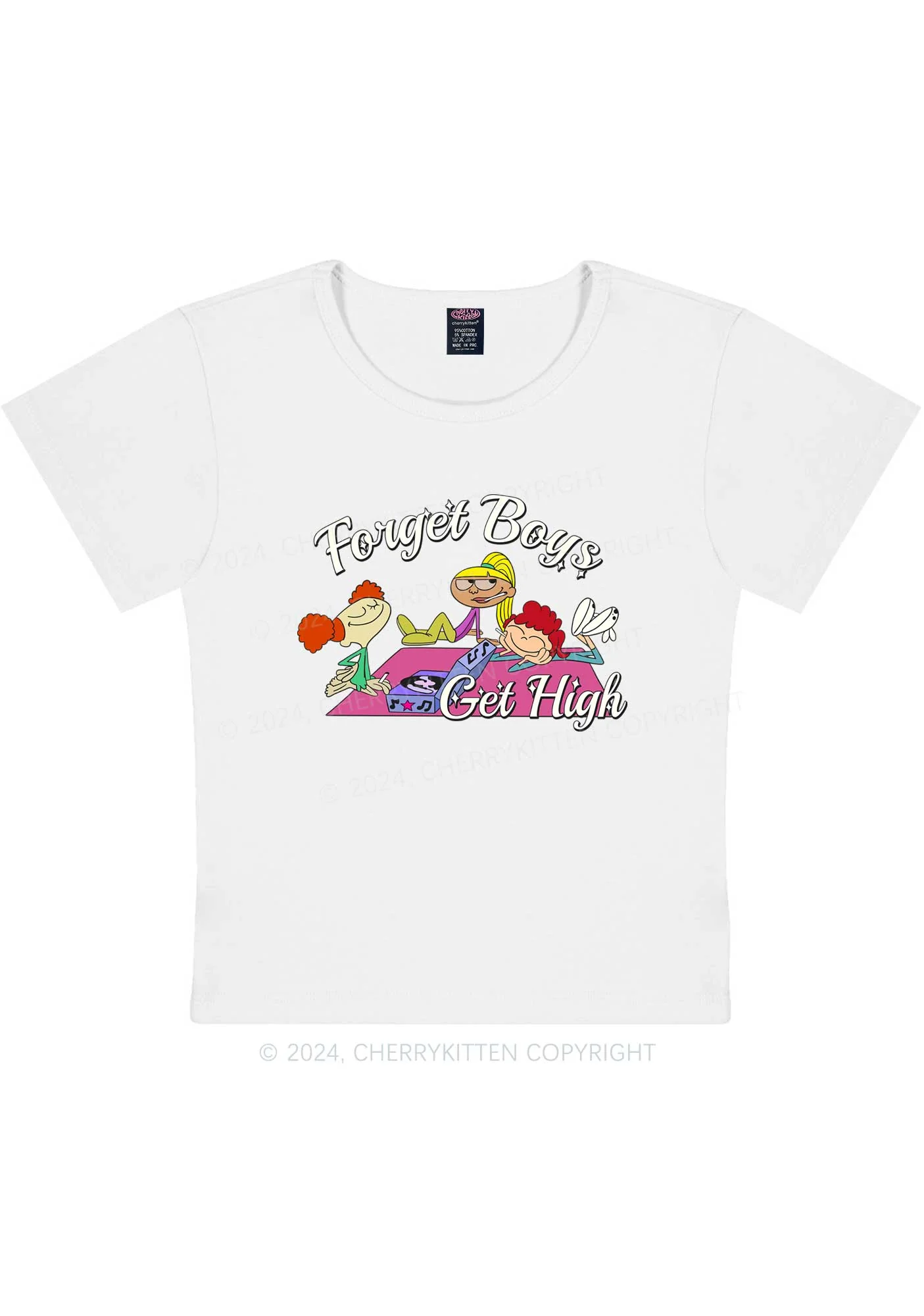Curvy Forget Boys Y2K Baby Tee Cherrykitten - Image 3