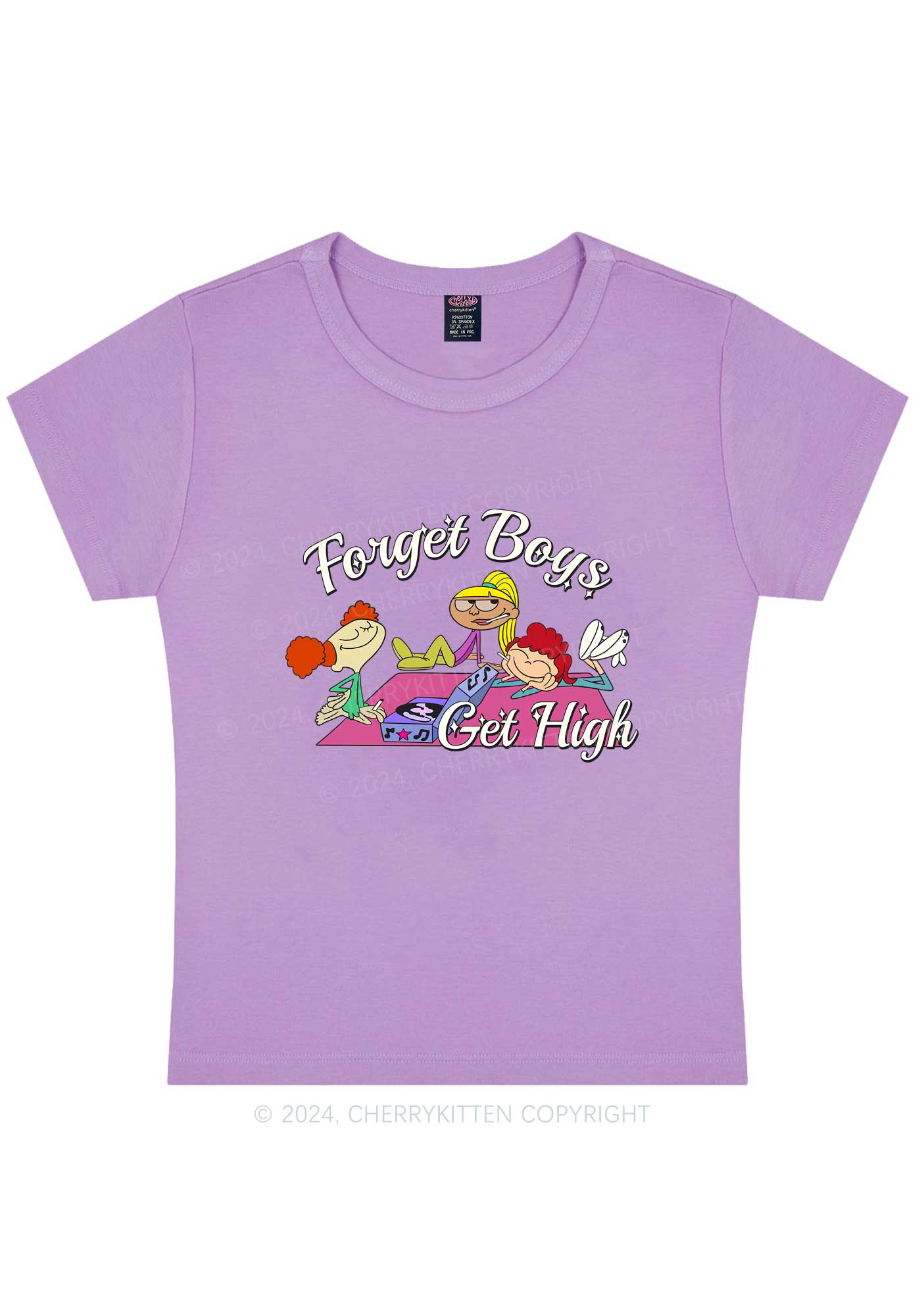 Curvy Forget Boys Y2K Baby Tee Cherrykitten - Image 4
