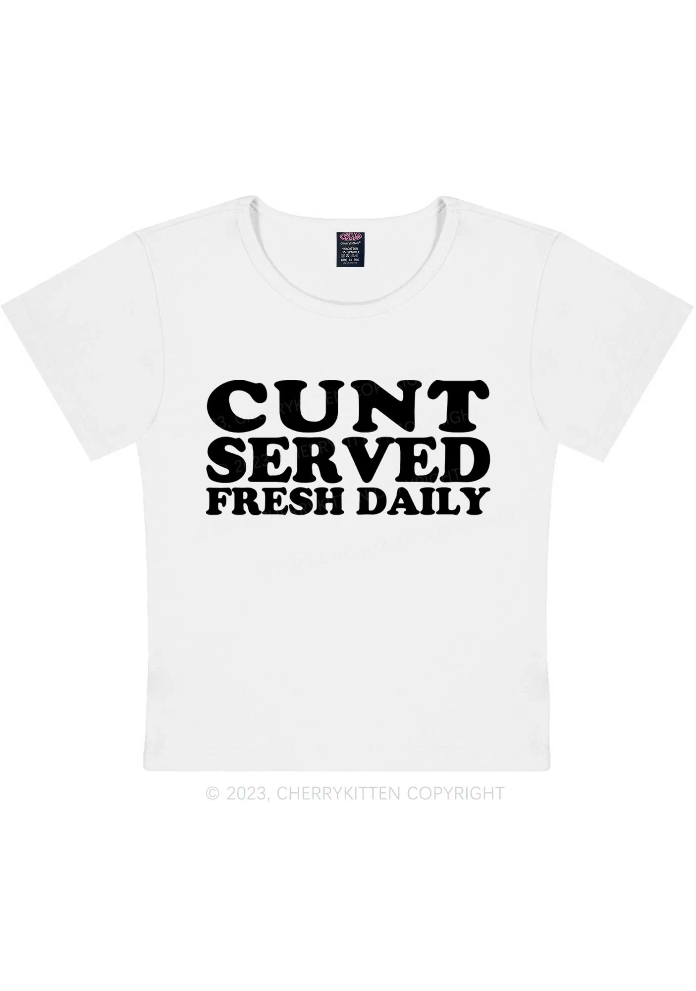 Curvy Fresh Daily Y2K Baby Tee Cherrykitten - Image 2