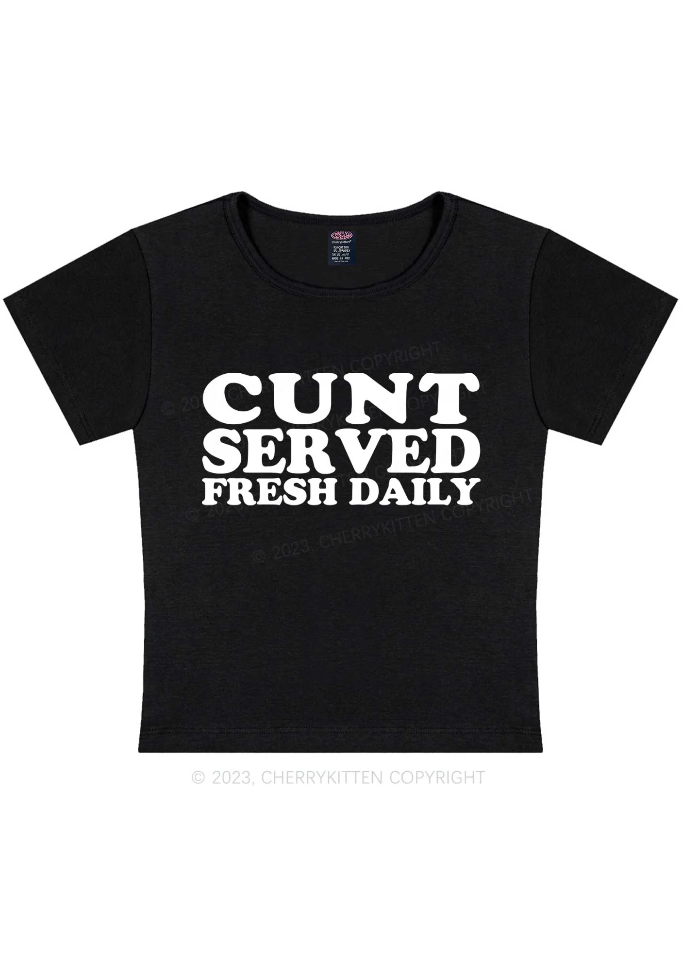 Curvy Fresh Daily Y2K Baby Tee Cherrykitten - Image 3