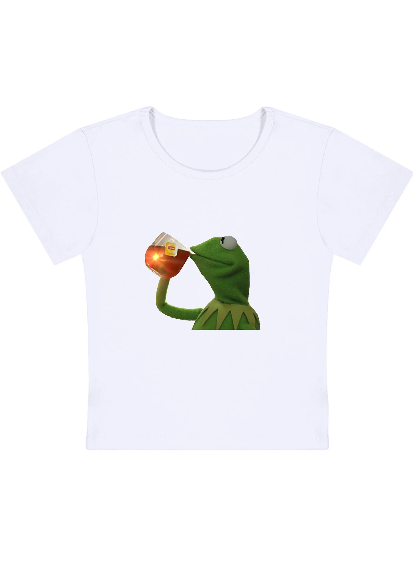 Curvy Frog Is Drinking Baby Tee - Image 2