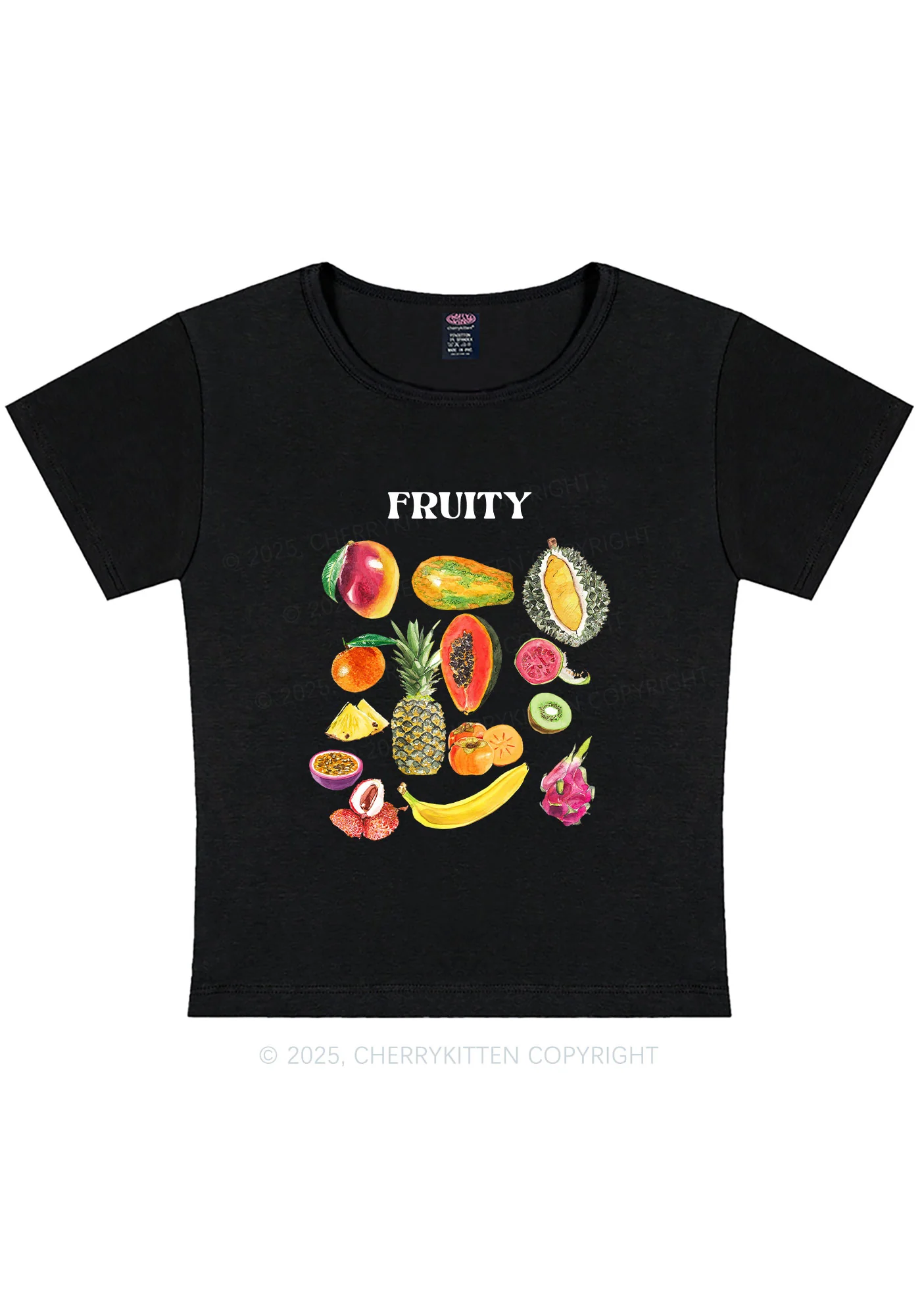 Curvy Fruity Y2K Baby Tee Cherrykitten - Image 2