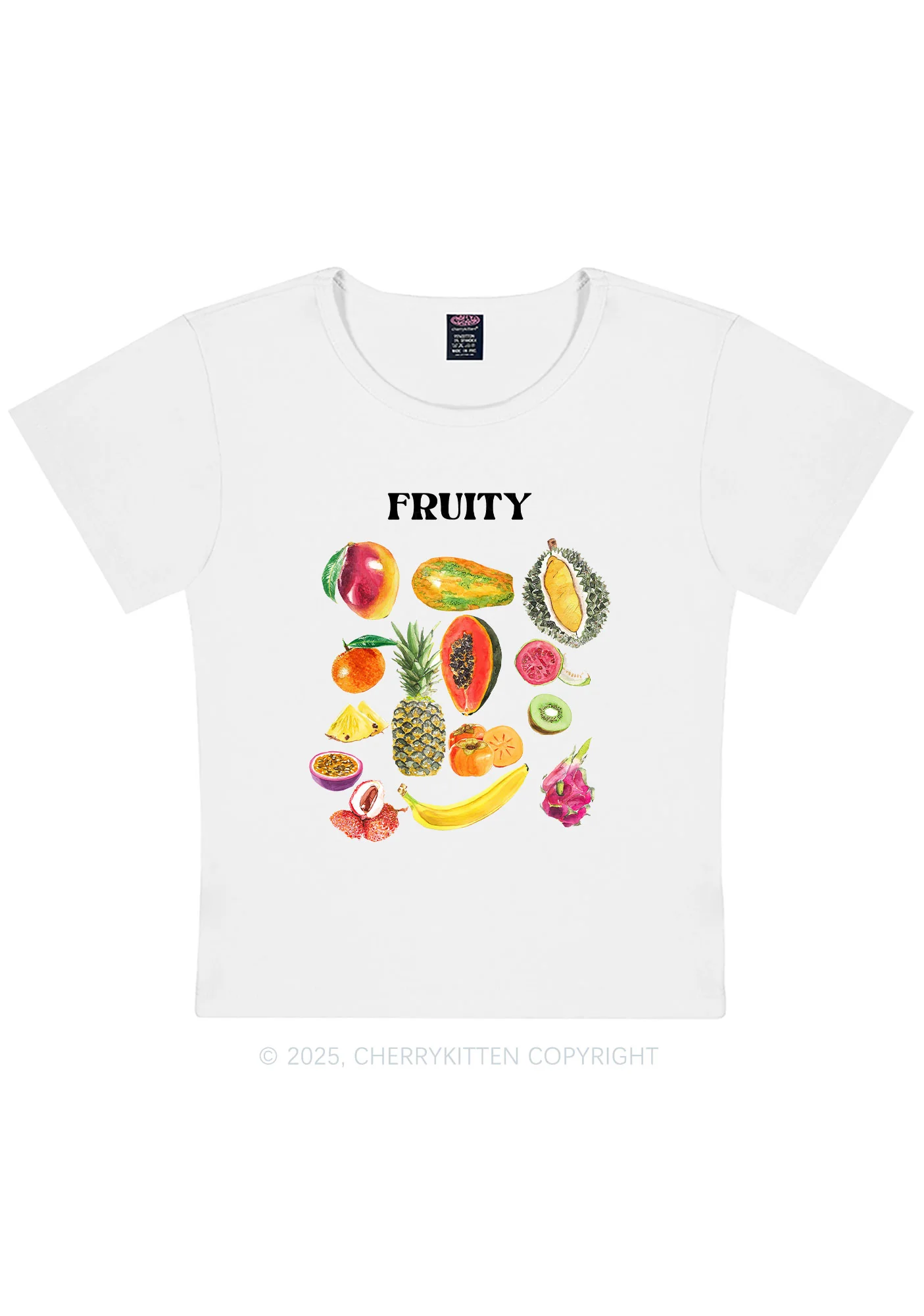 Curvy Fruity Y2K Baby Tee Cherrykitten - Image 3