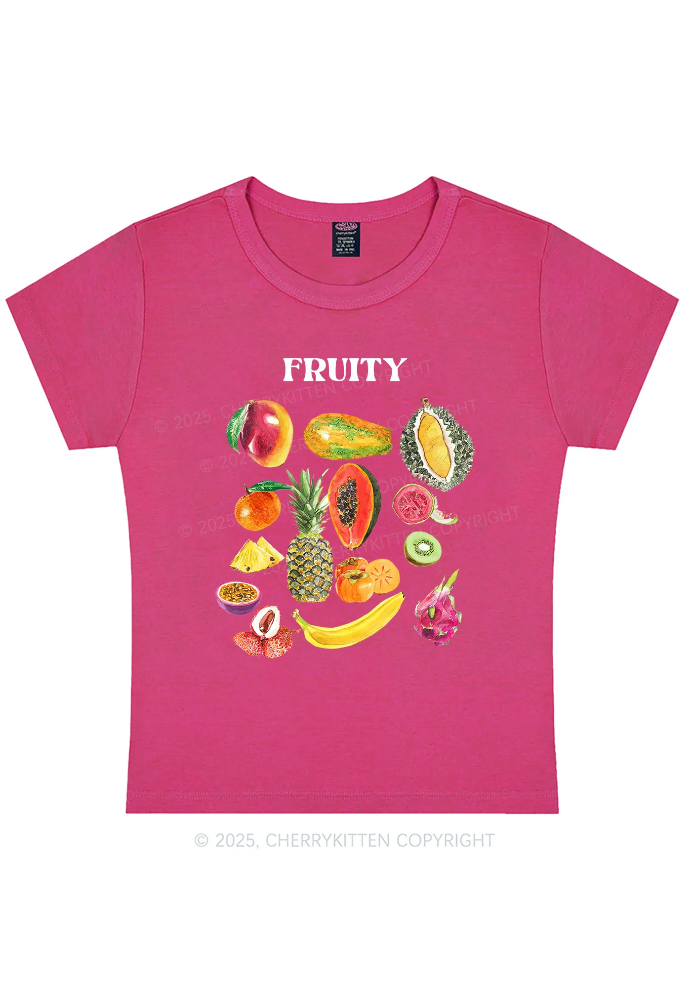 Curvy Fruity Y2K Baby Tee Cherrykitten - Image 4