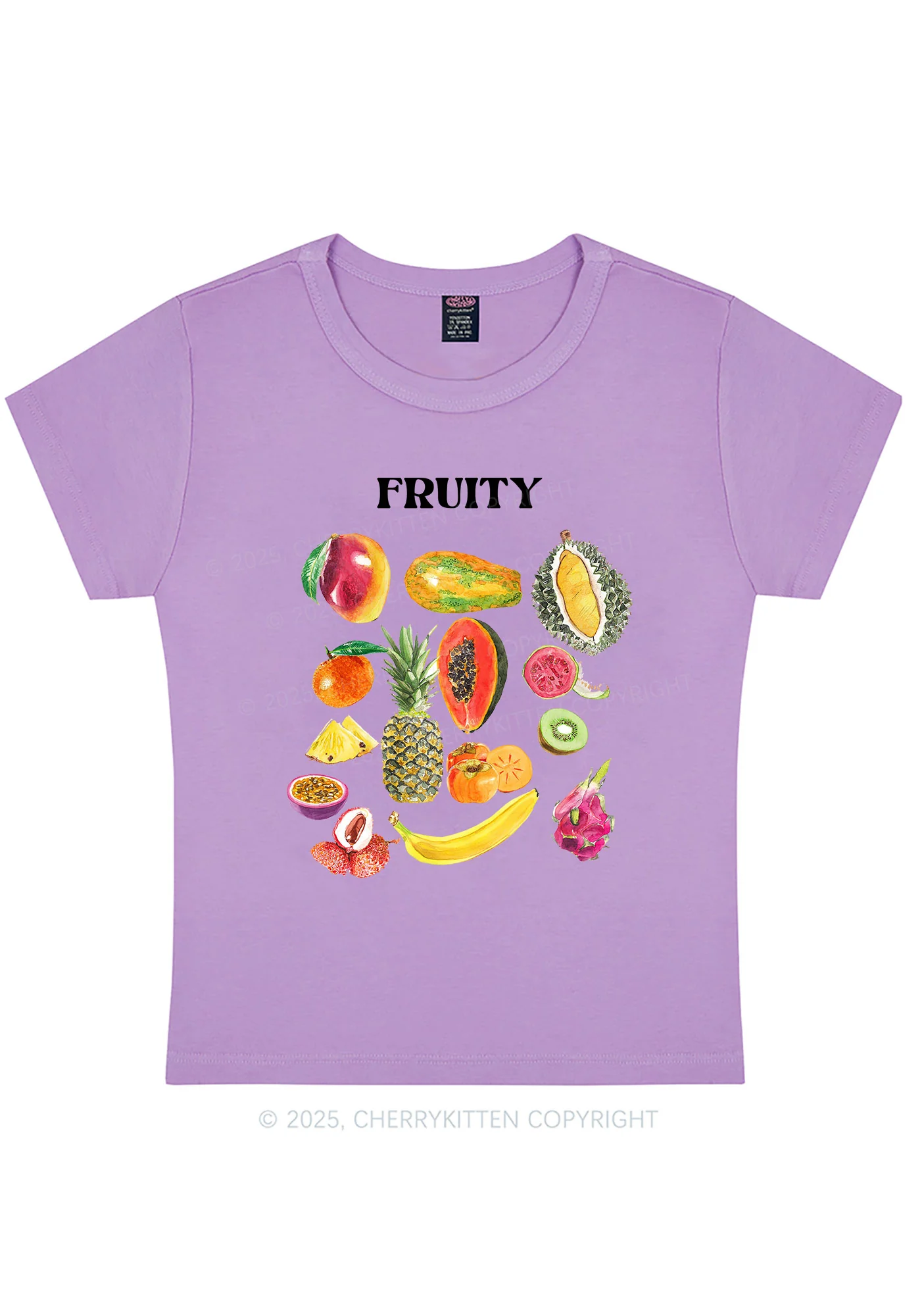 Curvy Fruity Y2K Baby Tee Cherrykitten - Image 5