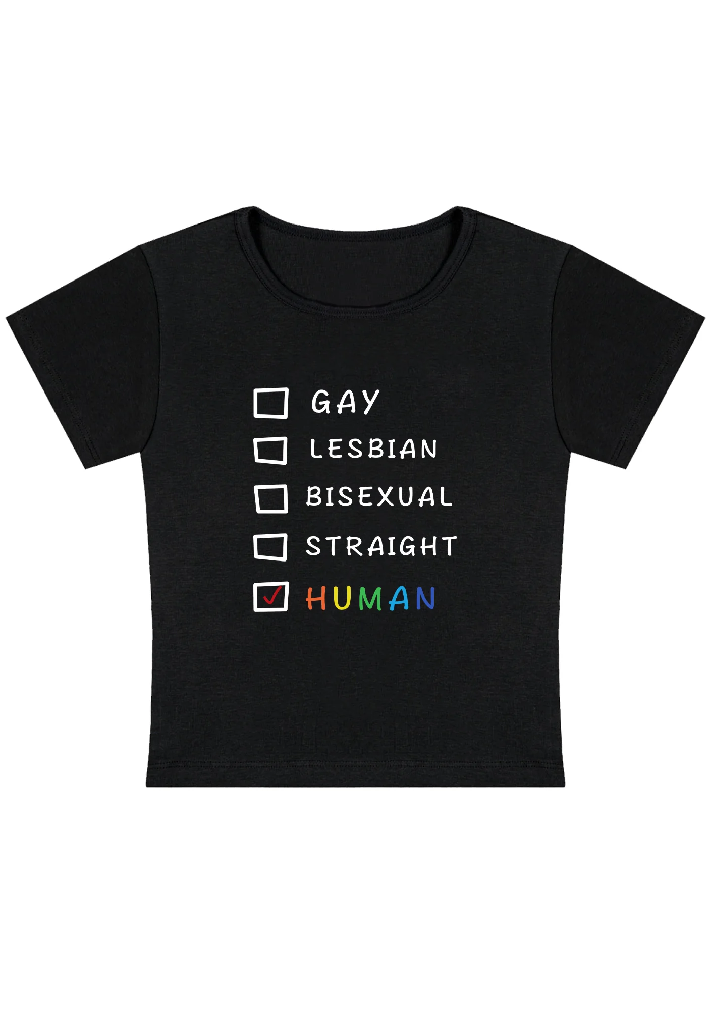 Curvy Gay Lesbian Bisexual Straight Human Baby Tee - Image 2