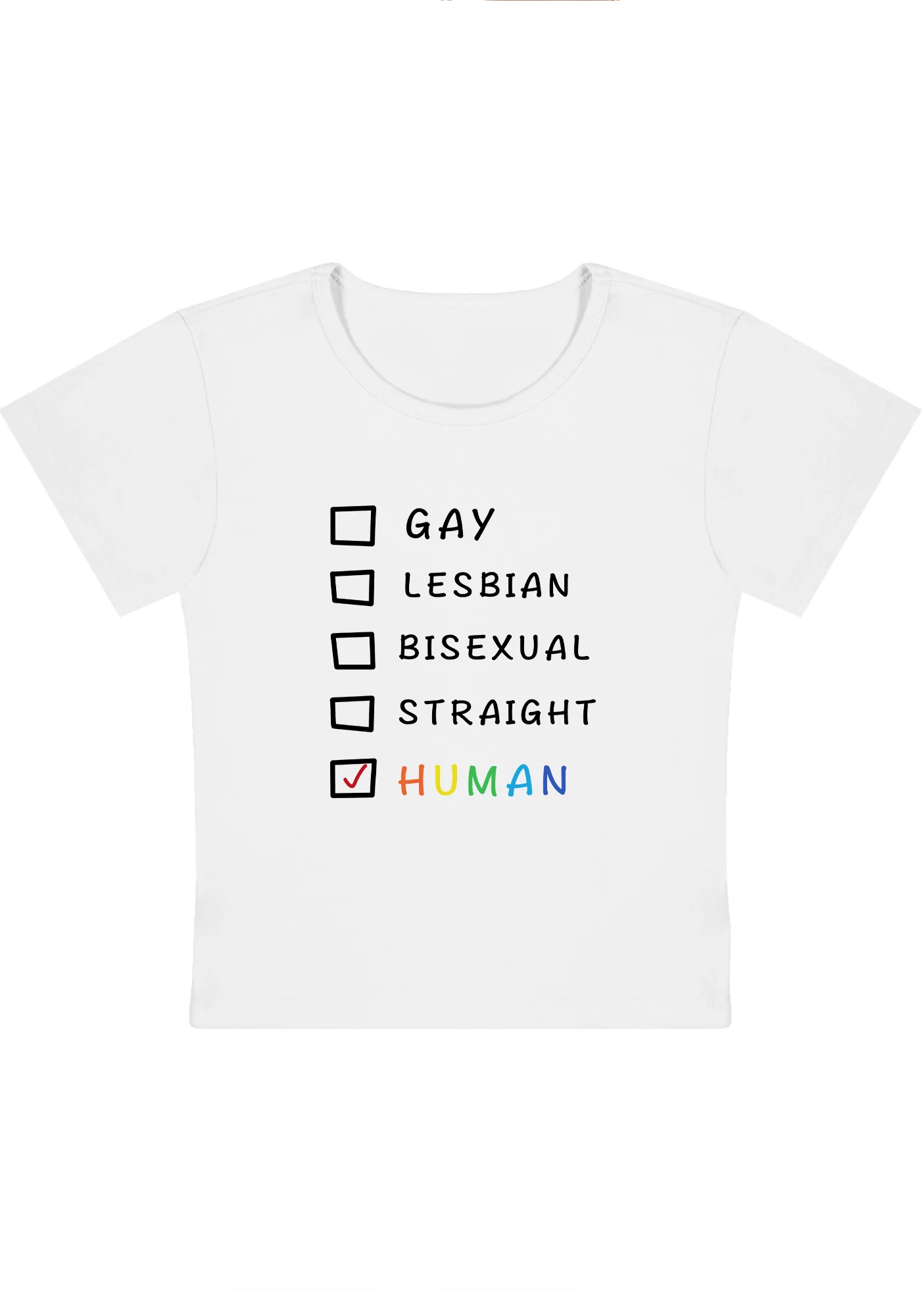 Curvy Gay Lesbian Bisexual Straight Human Baby Tee - Image 3