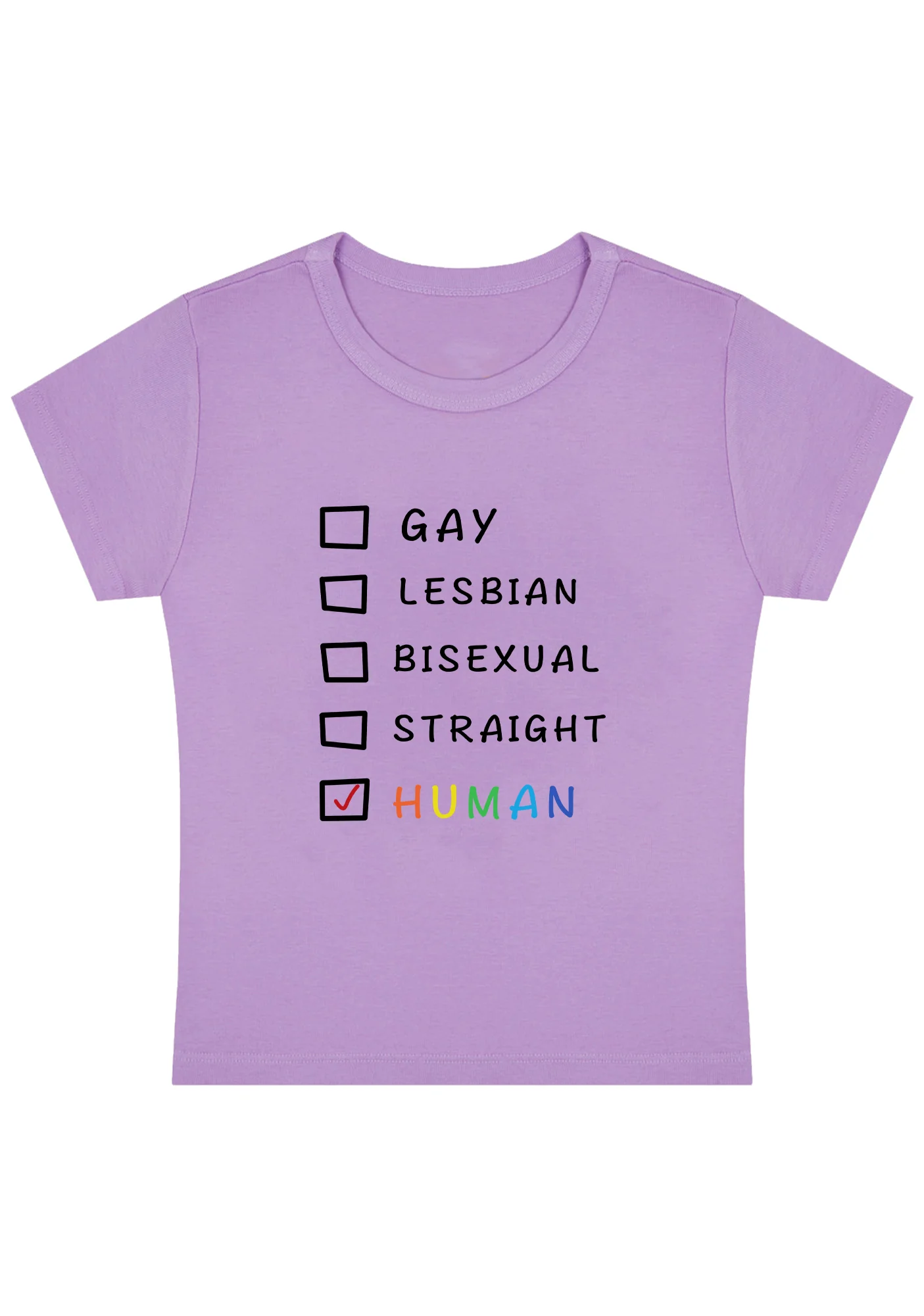 Curvy Gay Lesbian Bisexual Straight Human Baby Tee - Image 4
