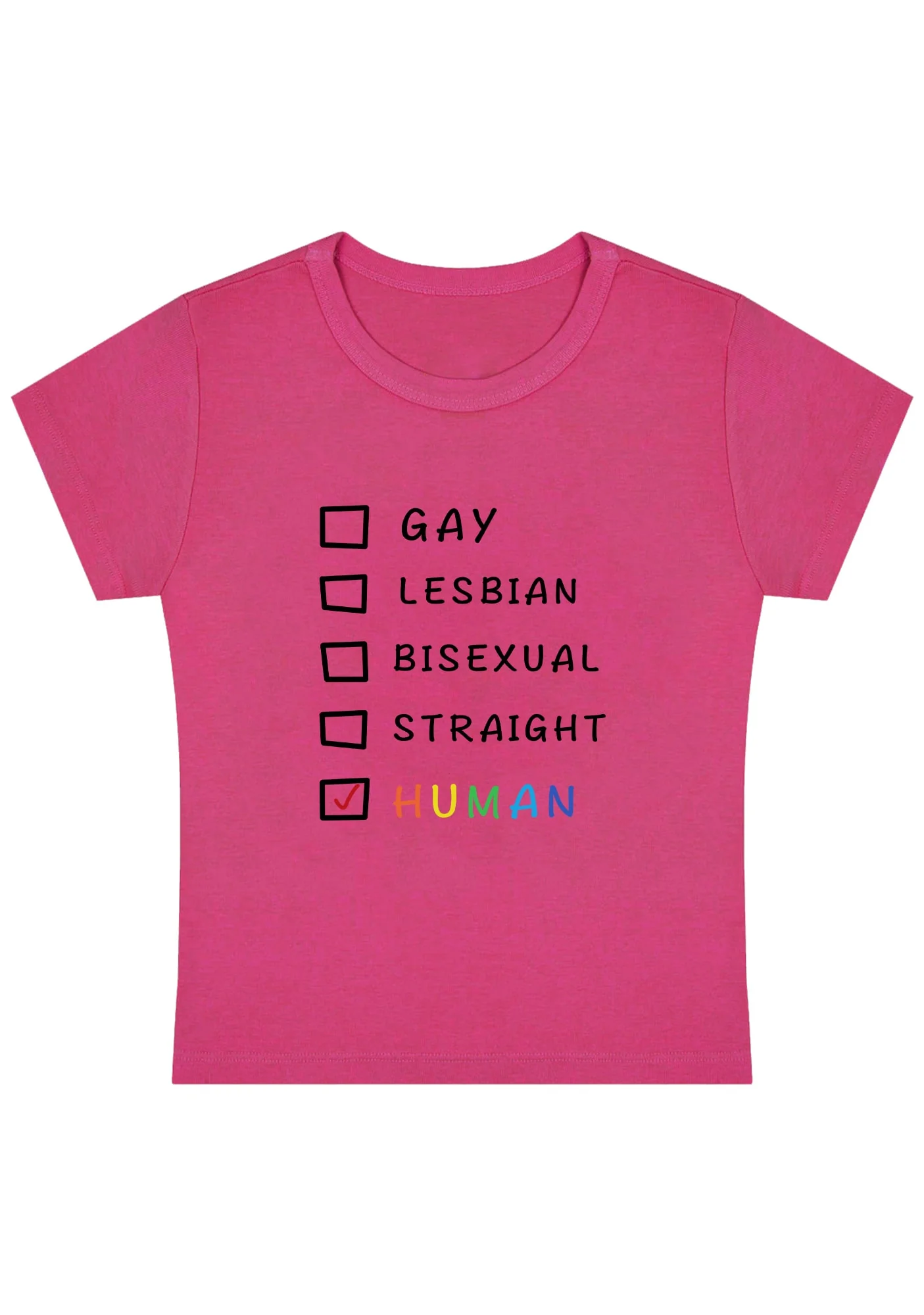 Curvy Gay Lesbian Bisexual Straight Human Baby Tee - Image 5