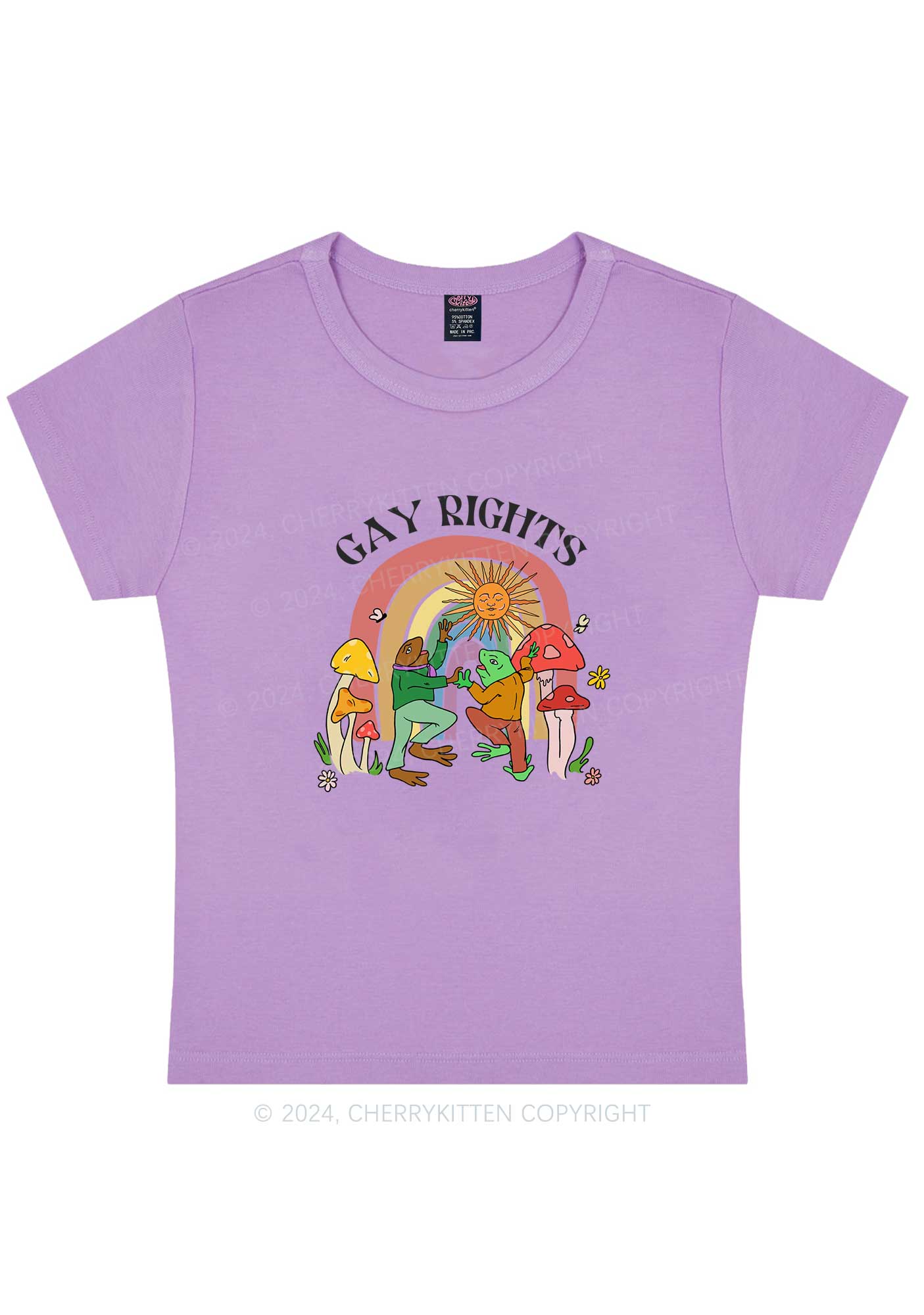 Curvy Gay Rights Y2K Baby Tee Cherrykitten - Image 4