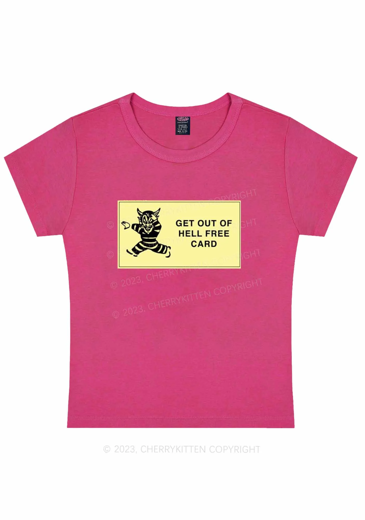 Curvy Get Out Of Hell Y2K Baby Tee Cherrykitten - Image 5