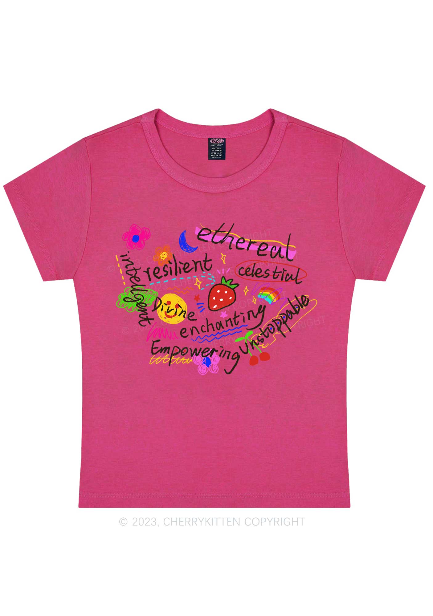 Curvy Girl Empowering Y2K Baby Tee Cherrykitten - Image 5