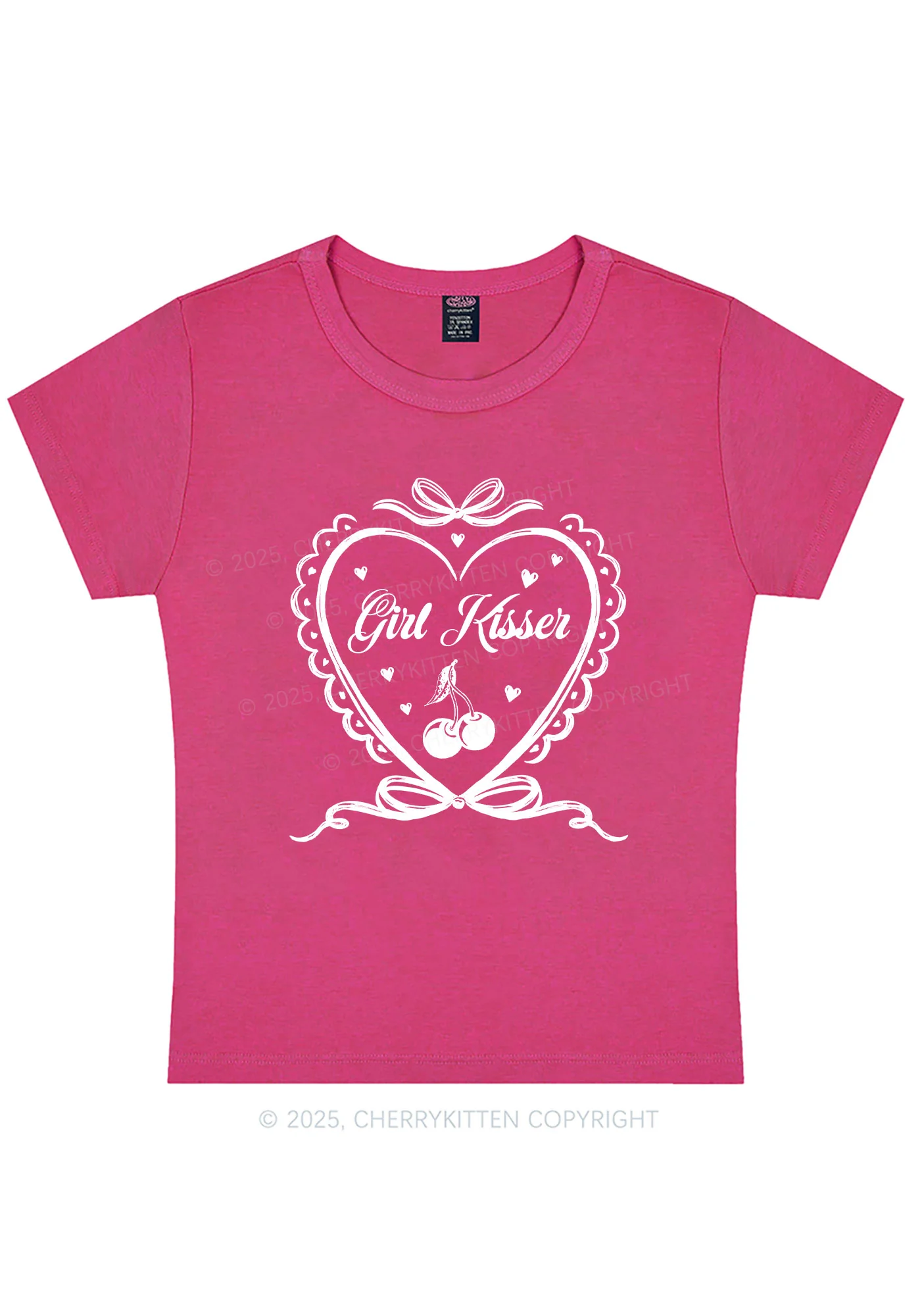 Curvy Girl Kisser Y2K Baby Tee Cherrykitten - Image 5