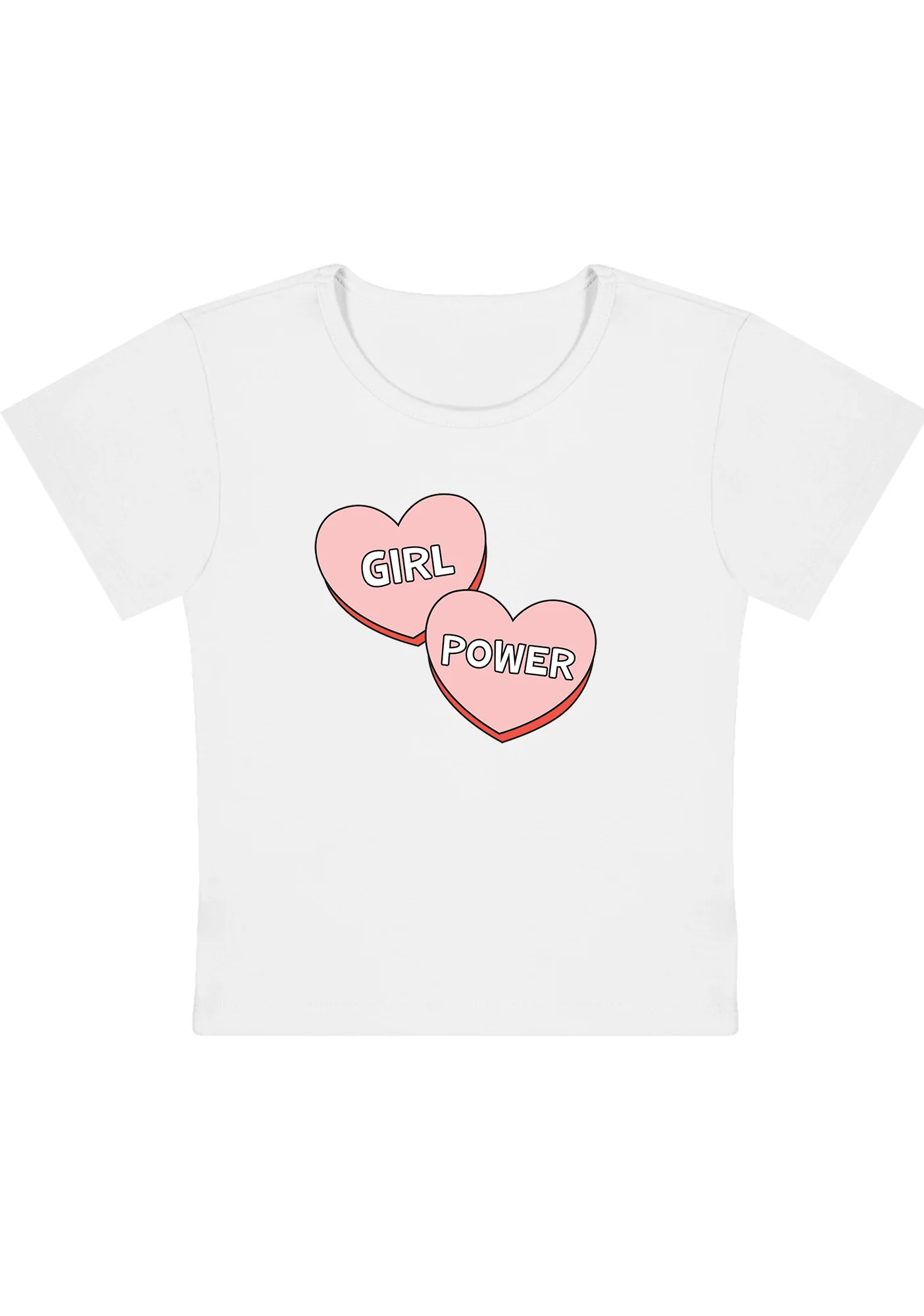 Curvy Girl Power Heart Baby Tee - Image 2