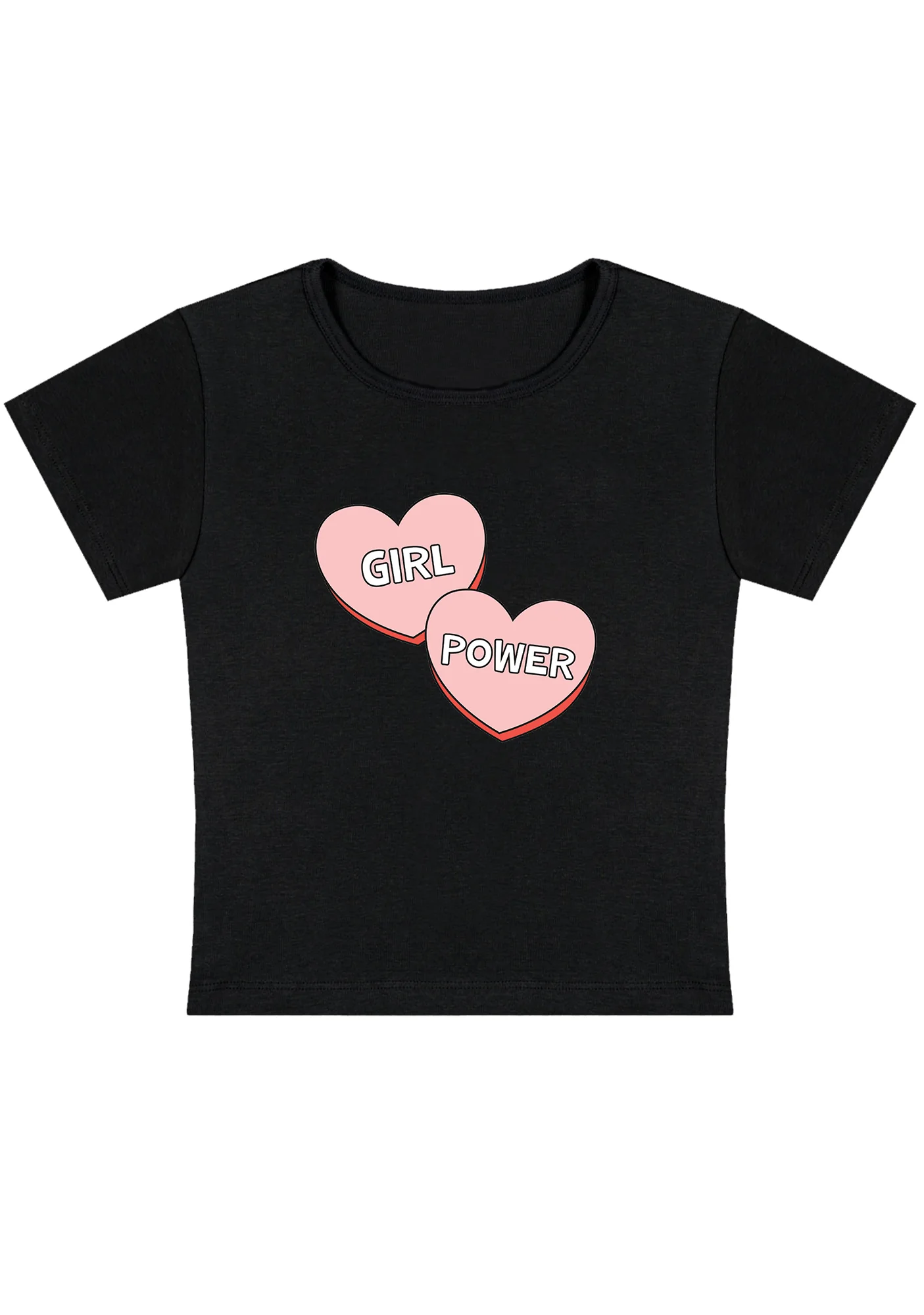 Curvy Girl Power Heart Baby Tee - Image 5