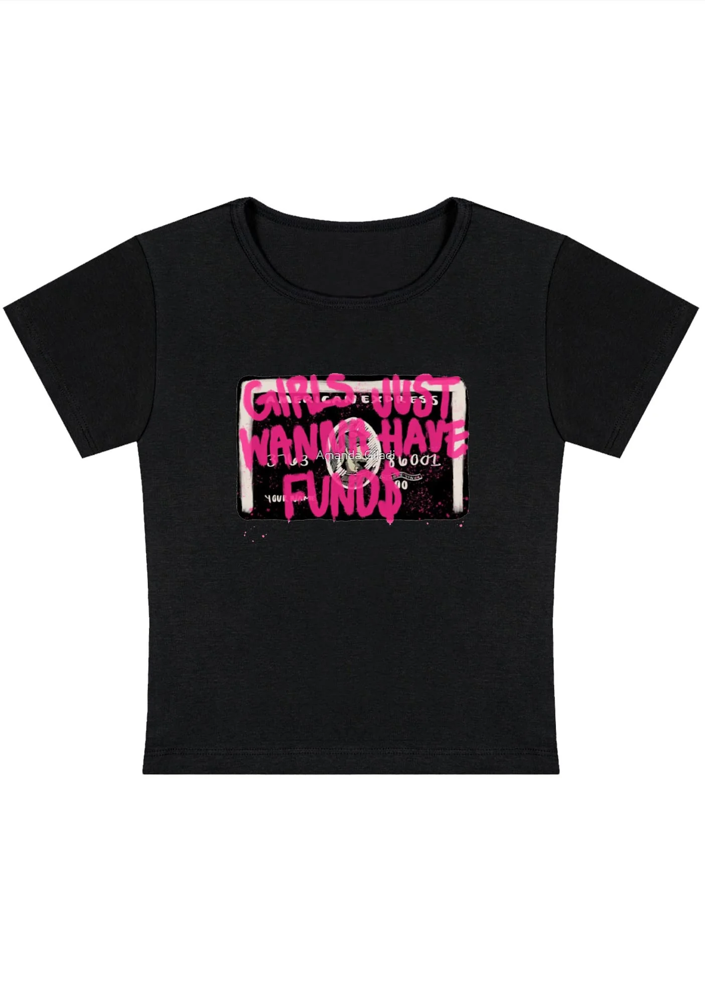 Curvy Girls Just Wanna Have Funds Baby Tee - Image 4