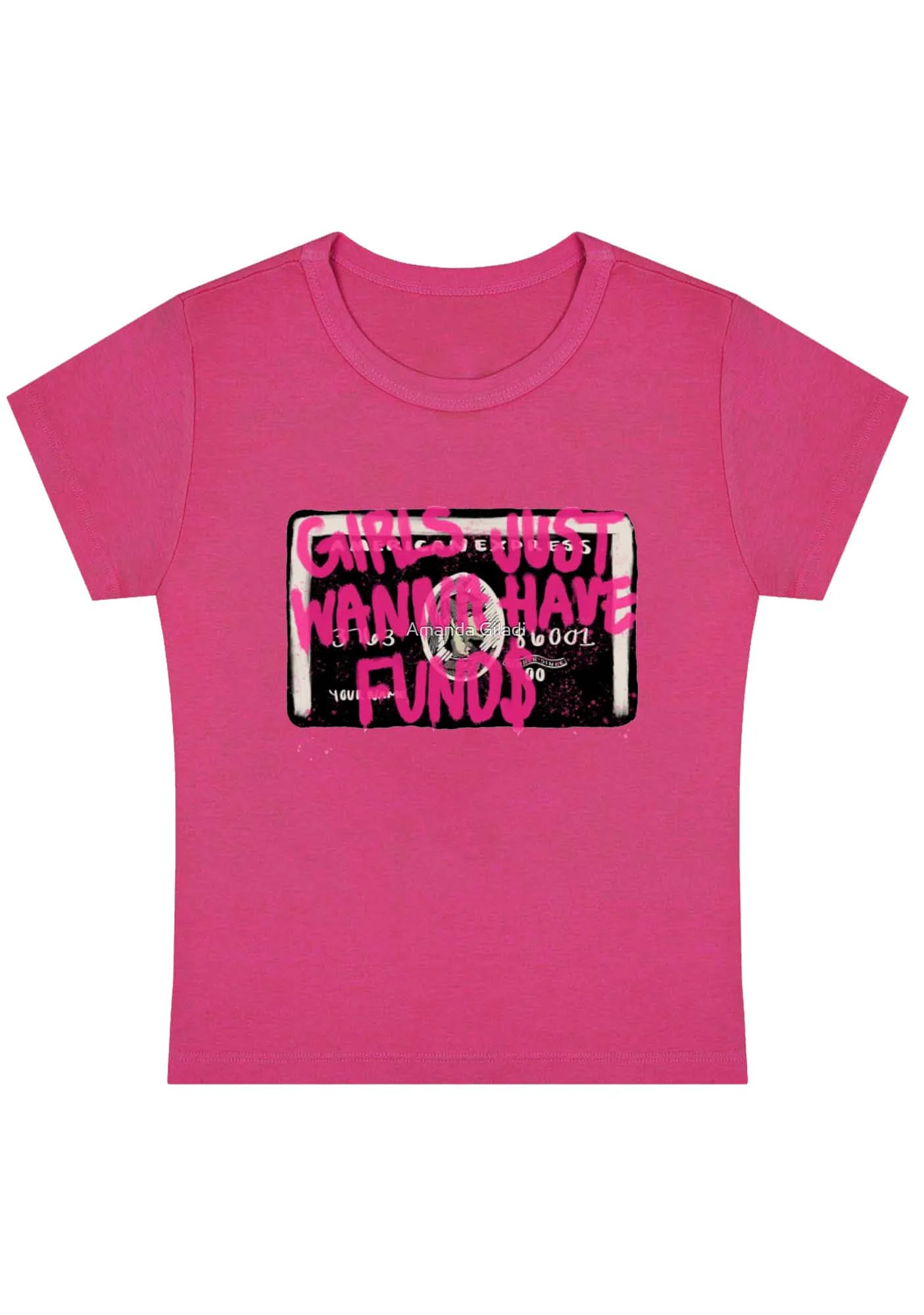 Curvy Girls Just Wanna Have Funds Baby Tee - Image 5